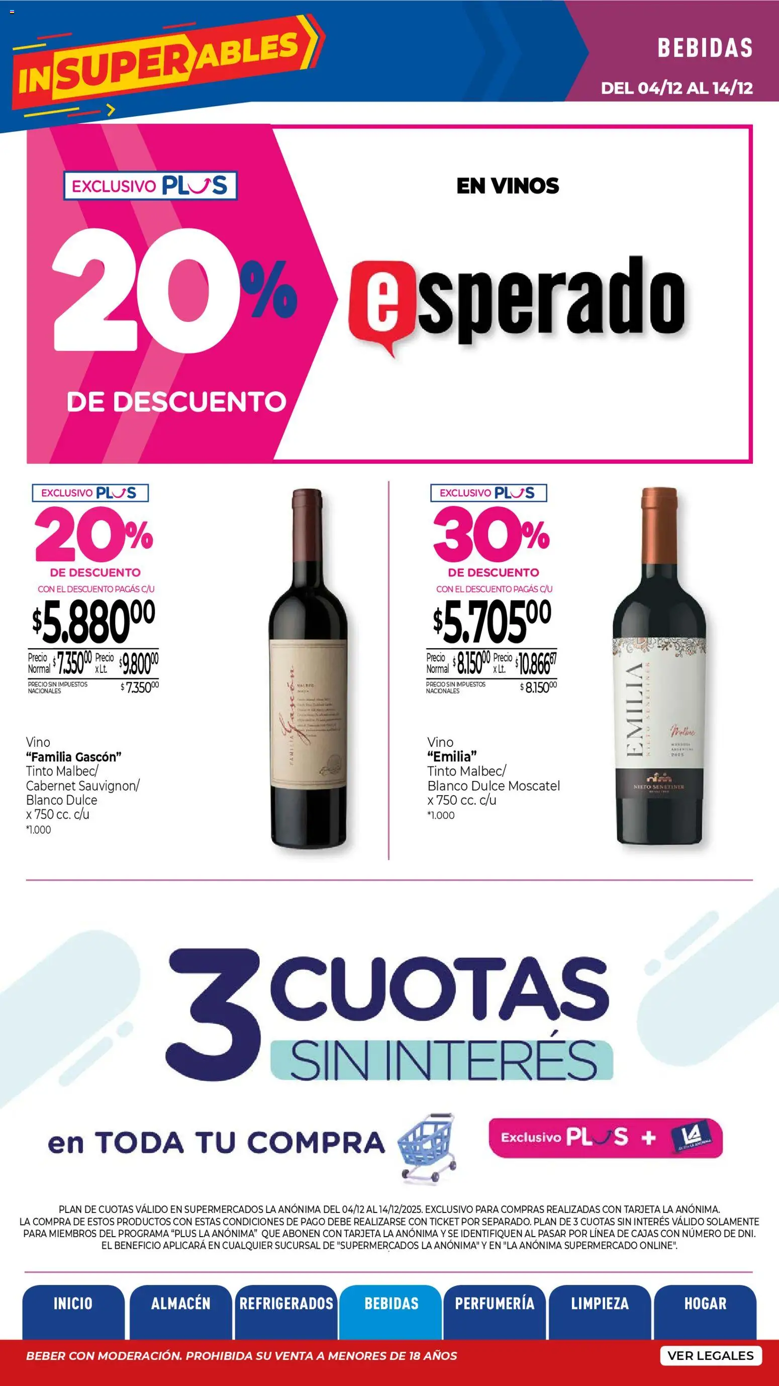 La Anonima - catalogos-masivos - insuperables-49-25-z5 │ válido desde el 04.12.2025 | Página: 27 | Productos: Vino