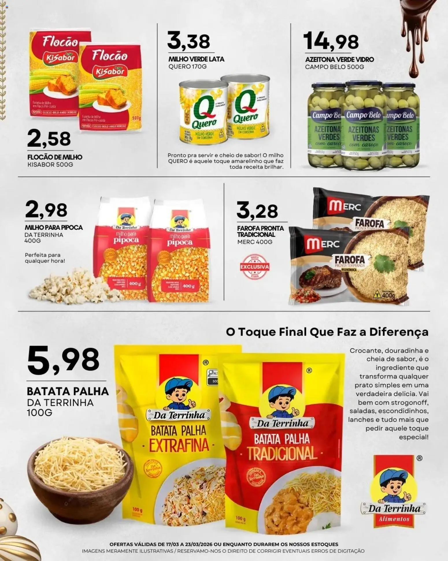 Mercadão Atacadista Folheto - válido de 17.03.2026 | Página: 5 | Produtos: Azeitonas, Mandioca, Milho verde, Pipoca