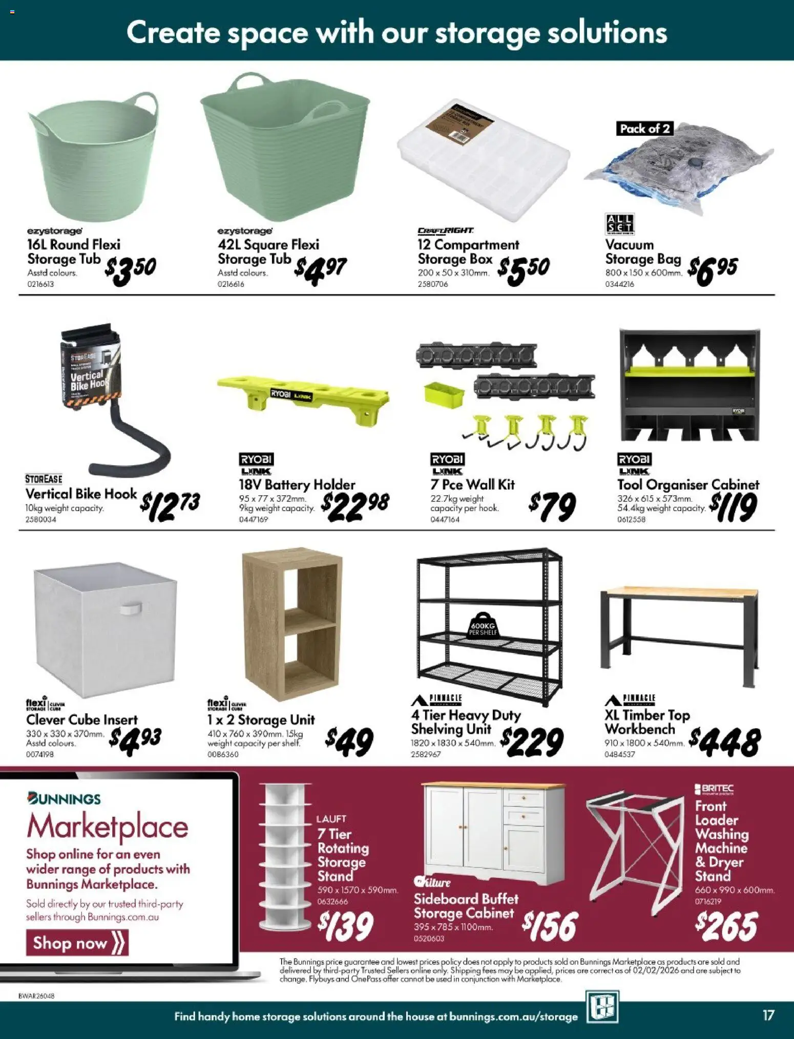 Bunnings Warehouse catalogue - valid from 11.03.2026 | Page: 17 | Products: Box, Bag, Dryer, Weight