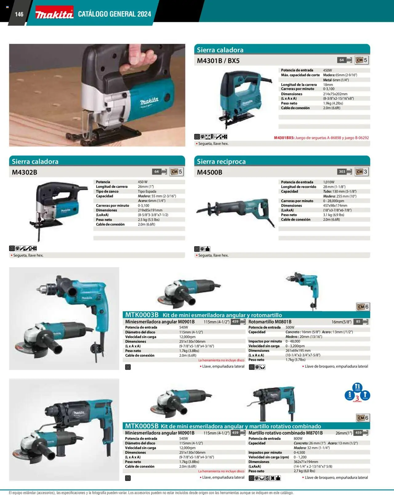 Nuevas ofertas de Makita válidas en toda la República Mexicana desde el 17.04.2024. ¡Encuentra las mejores ofertas en Makita catálogo ! | Página: 146 | Productos: Sierra, Rotomartillo, Martillo, Llave