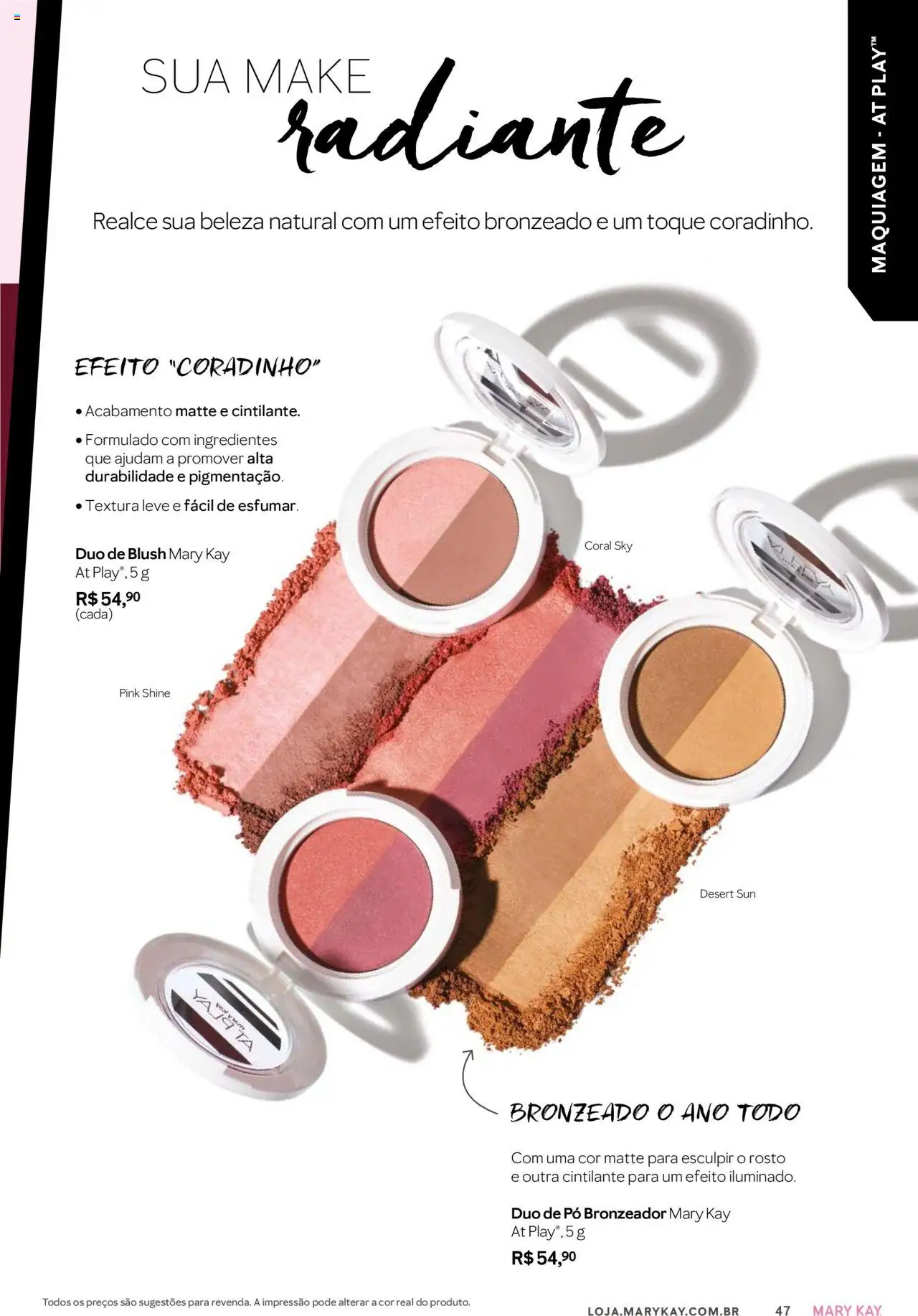 Mary Kay Folheto - válido de 01.10.2025 | Página: 47 | Produtos: Maquiagem, Pó, Bronzeador, Blush