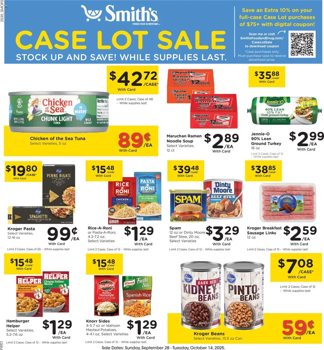 Smith's Weekly Ad - valid from 01.10.2025 | Page: 2 | Products: Rice, Beef, Pasta, Case