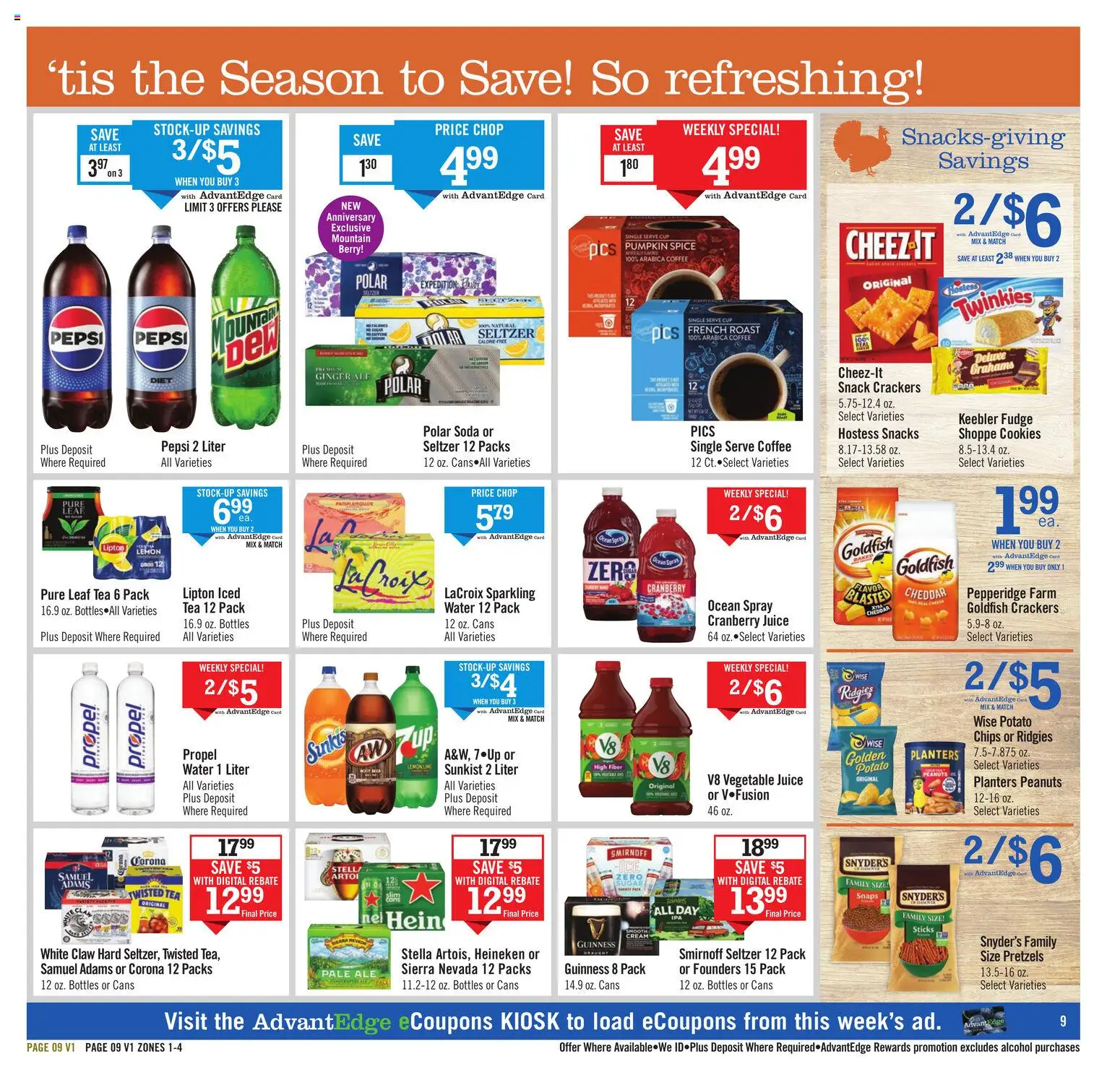 Price Chopper Weekly Ad - valid from 16.11.2025 | Page: 9 | Products: Juice, Tea, Sugar, Pumpkin