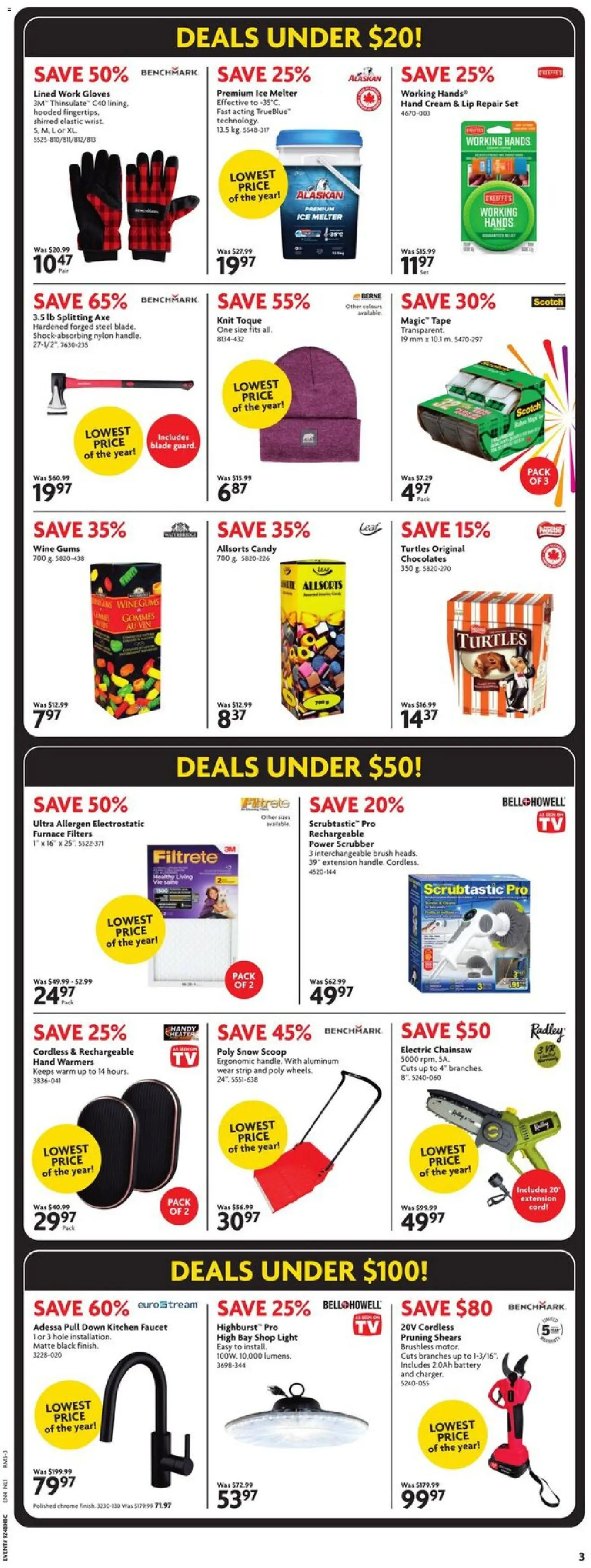 Home Hardware flyer valid from 27.11.2025 | Page: 3 | Products: Gloves, Brush, Battery, Wine