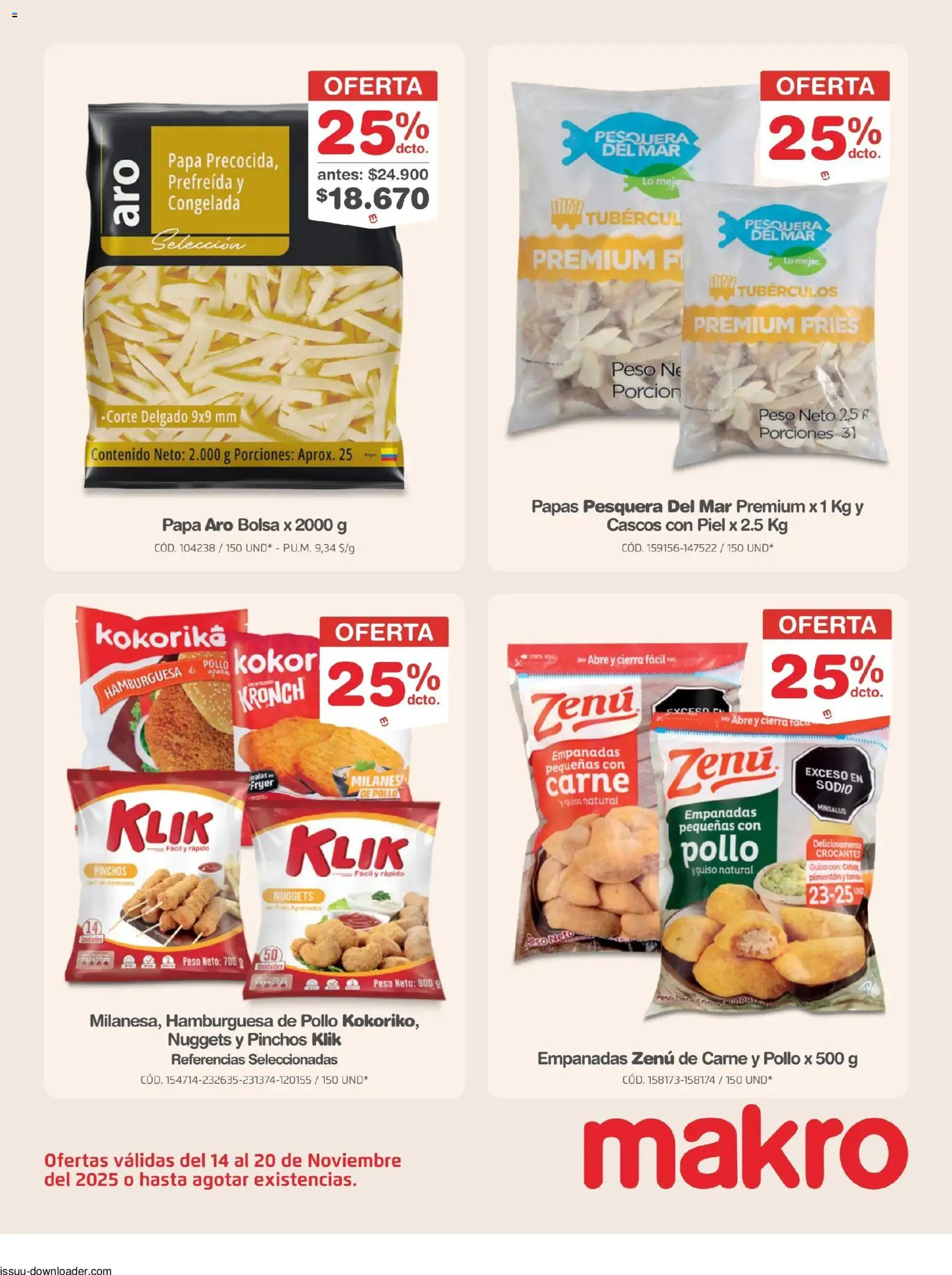 Makro revista - valida desde el 14.11.2025 | Página: 13 | Productos: Pimentón, Pollo, Bolsa, Plátano