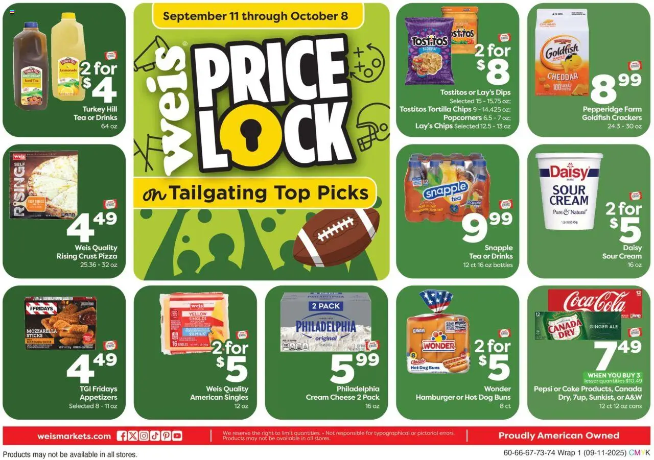 Weis Weekly Circular - NJ - valid from 11.09.2025 | Page: 5 | Products: Corn, Ginger, Pizza, Chips