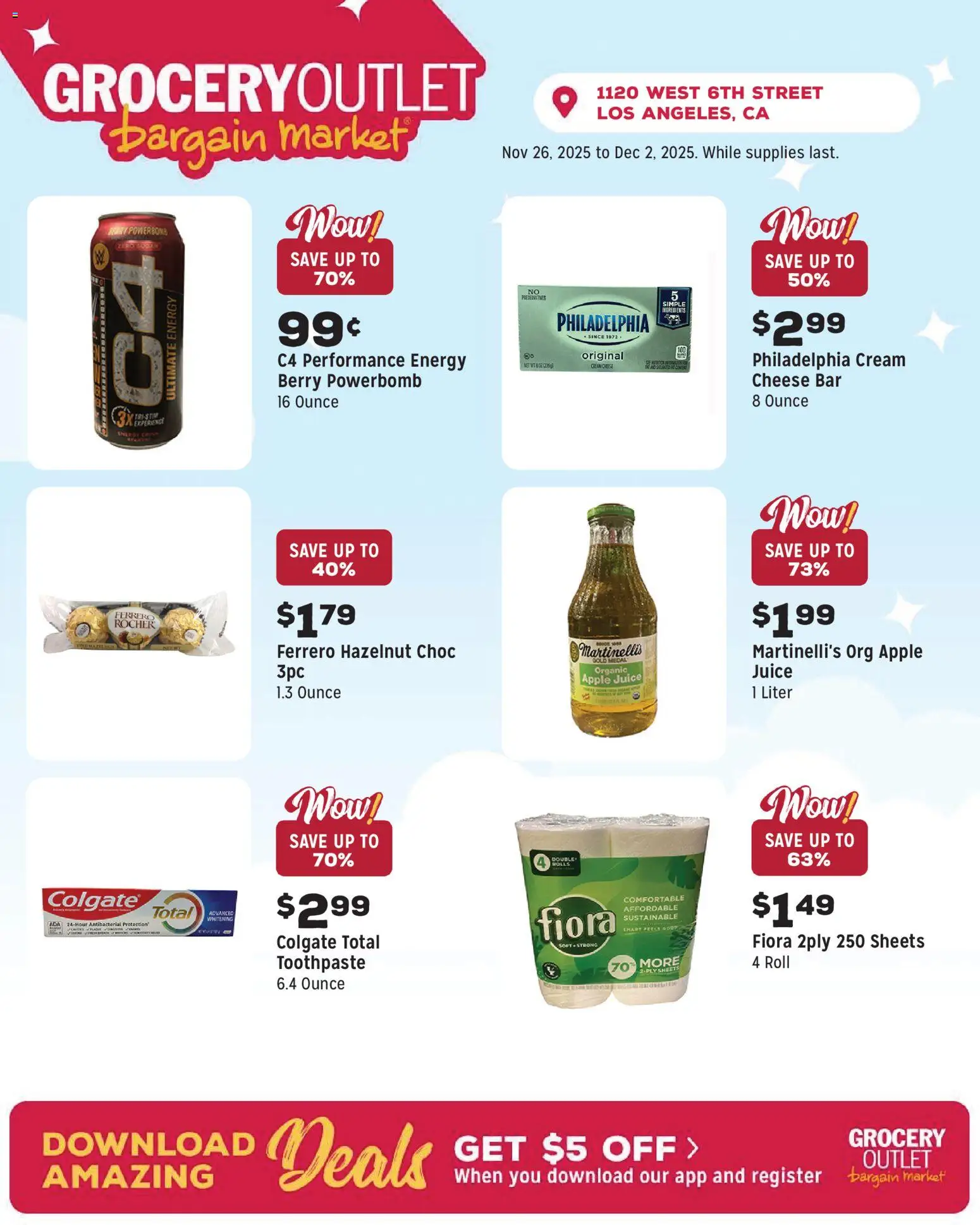 Grocery Outlet Weekly Ad - CA - valid from 26.11.2025 | Page: 8 | Products: Cheese, Juice, Toothpaste, Cream