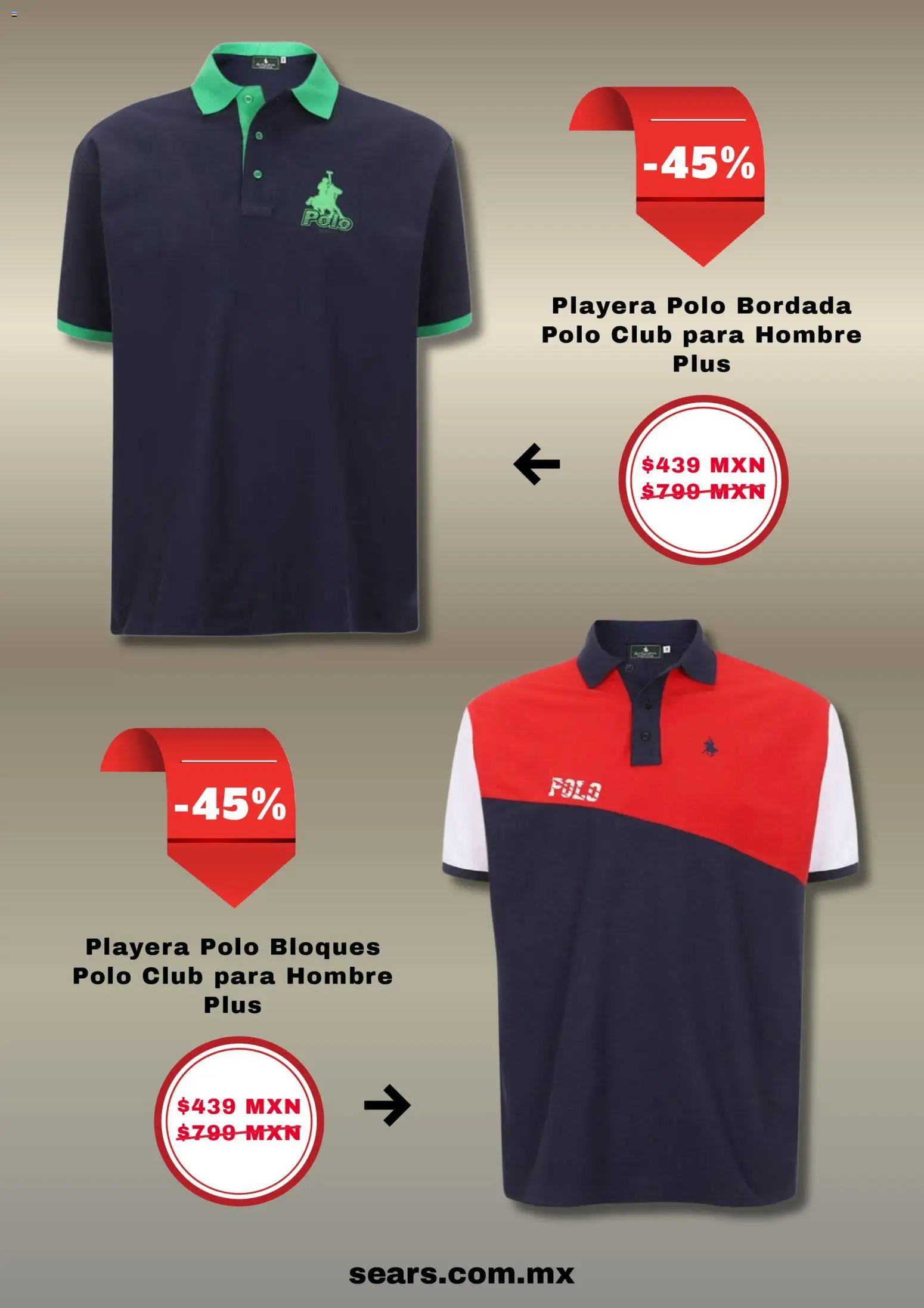 Nuevas ofertas de Sears válidas en toda la República Mexicana desde el 22.01.2026. ¡Encuentra las mejores ofertas en Sears catálogo! | Página: 2 | Productos: Playera