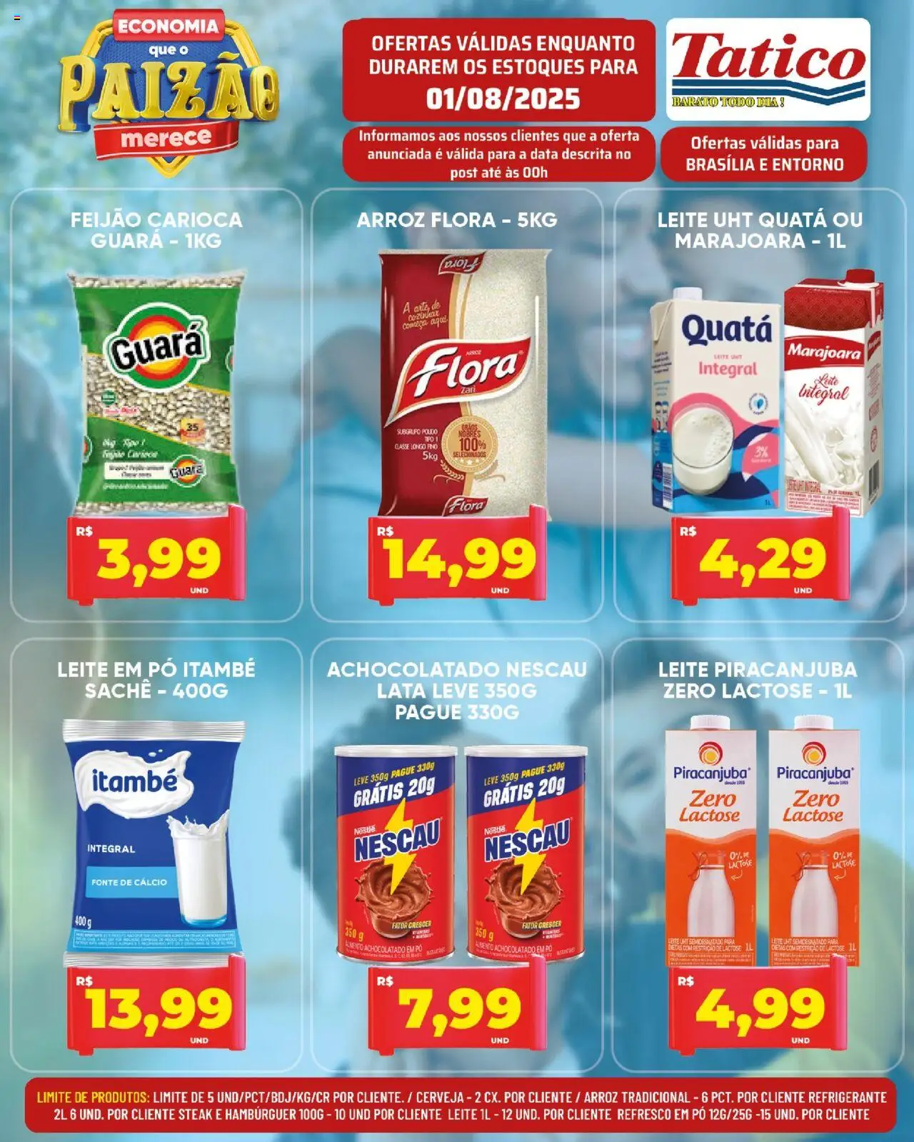 Tatico Folheto - válido de 01.08.2025 | Página: 2 | Produtos: Feijão, Leite integral, Arroz, Leite em pó