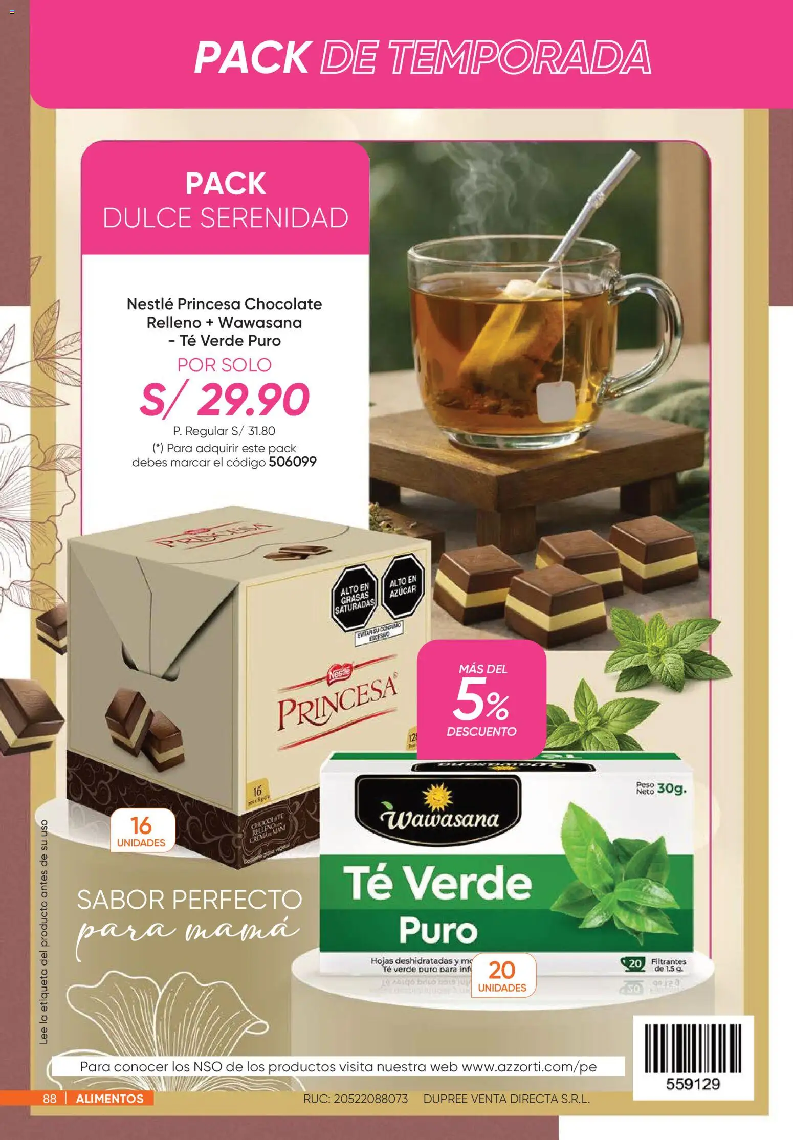 Catálogo Azzorti válido desde 14.04.2026 | Página: 88 | Productos: Chocolate, Té