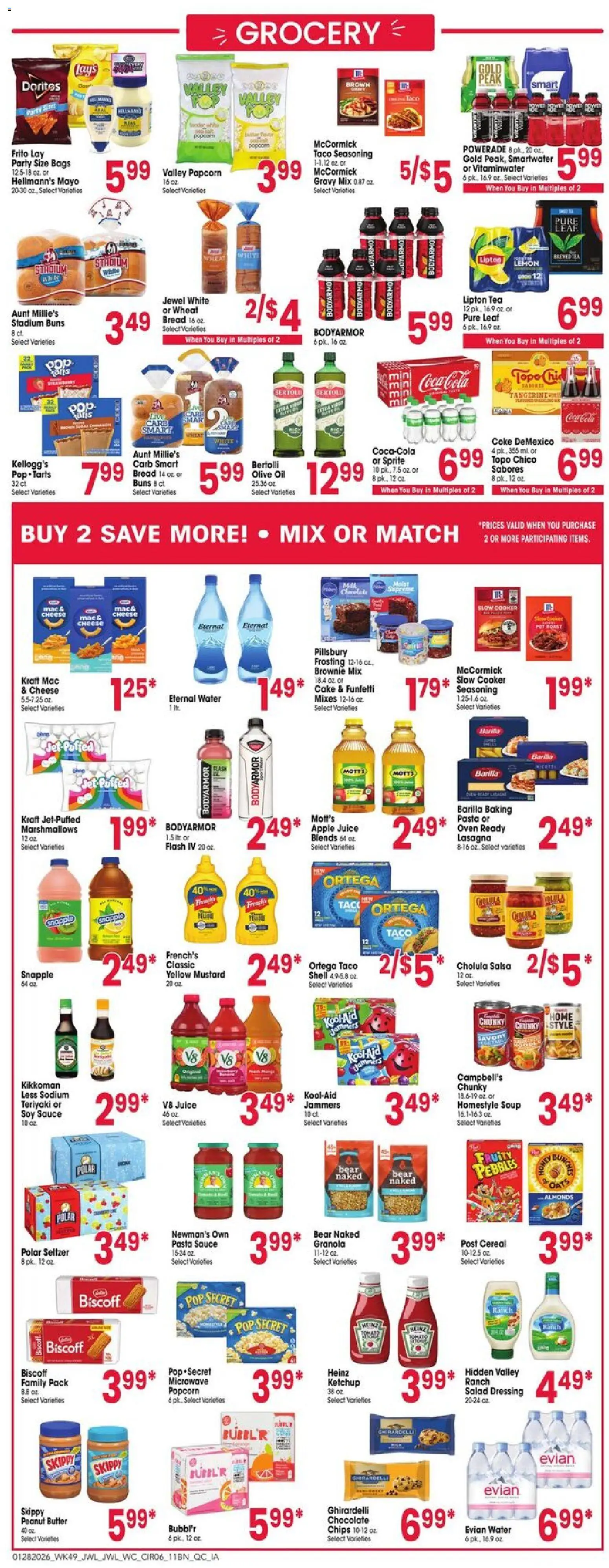Jewel Osco Weekly Ad - IA - valid from 28.01.2026 | Page: 6 | Products: Cheese, Pasta, Water, Lemon
