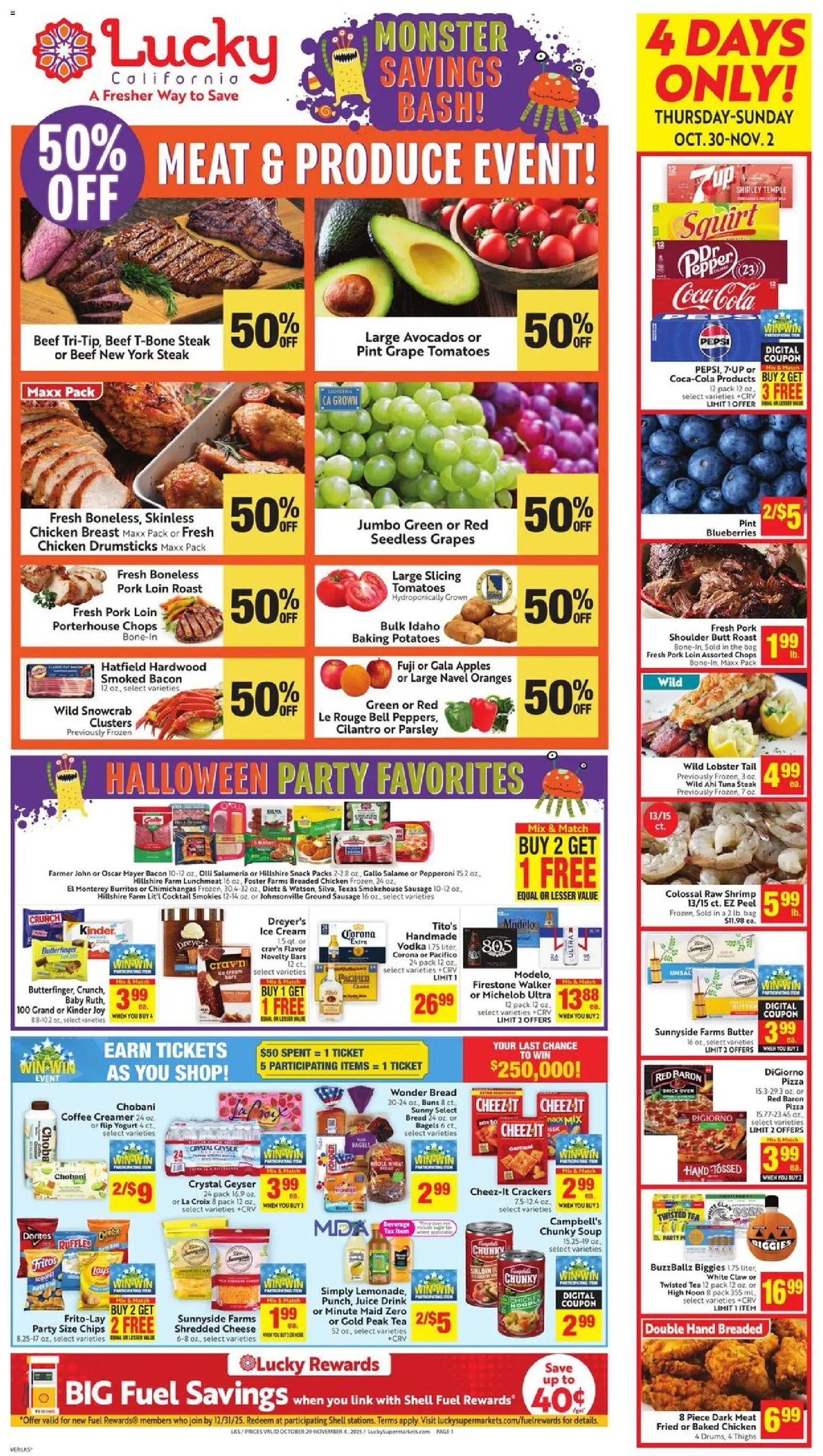 Lucky Supermarkets Weekly Ad - CA - valid from 29.10.2025 | Page: 1 | Products: Pork, Apples, Parsley, Oven