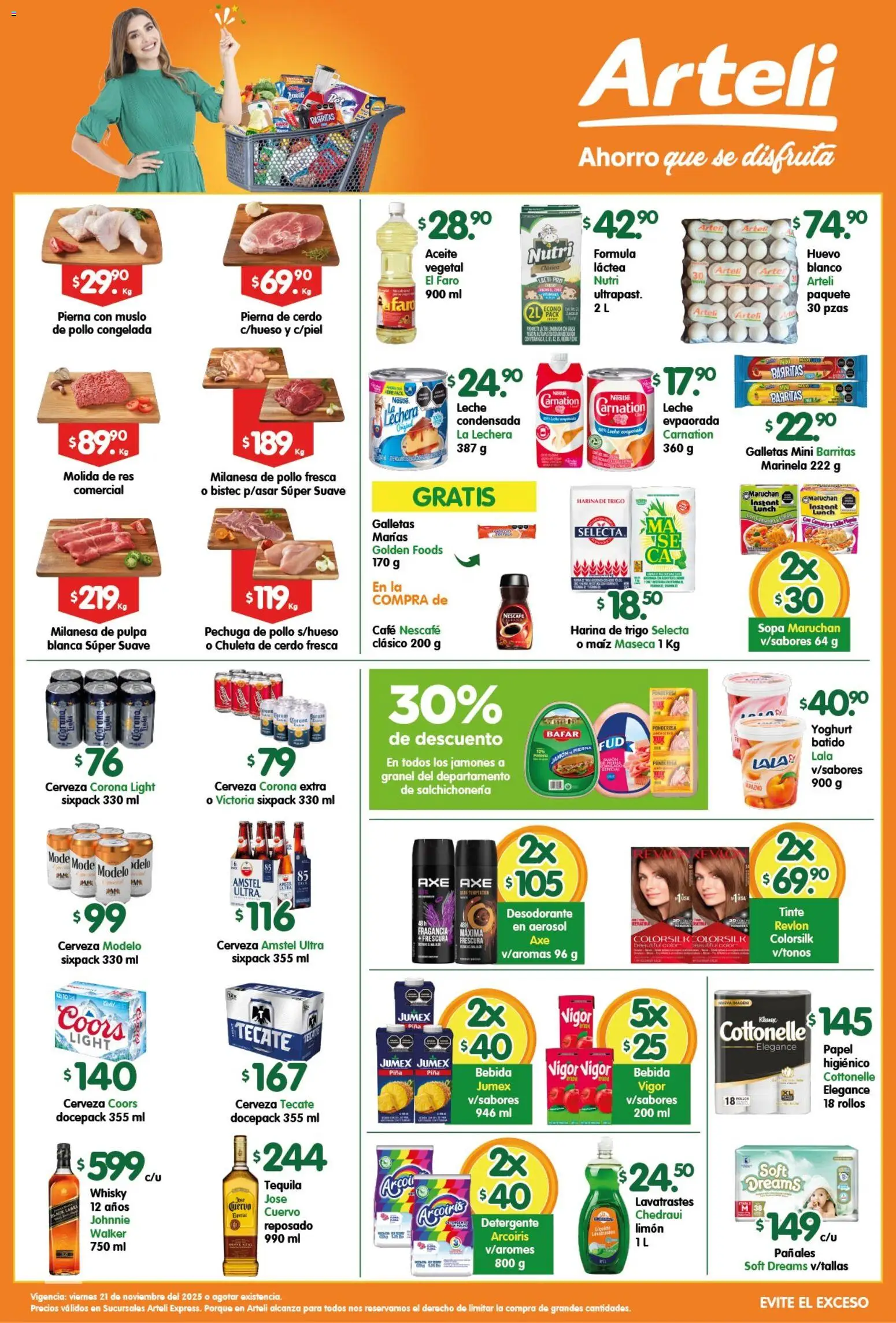 Nuevas ofertas de Arteli válidas en toda la República Mexicana desde el 21.11.2025. ¡Encuentra las mejores ofertas en Arteli folleto Express! | Página: 1 | Productos: Desodorante, Huevo, Cerdo, Res