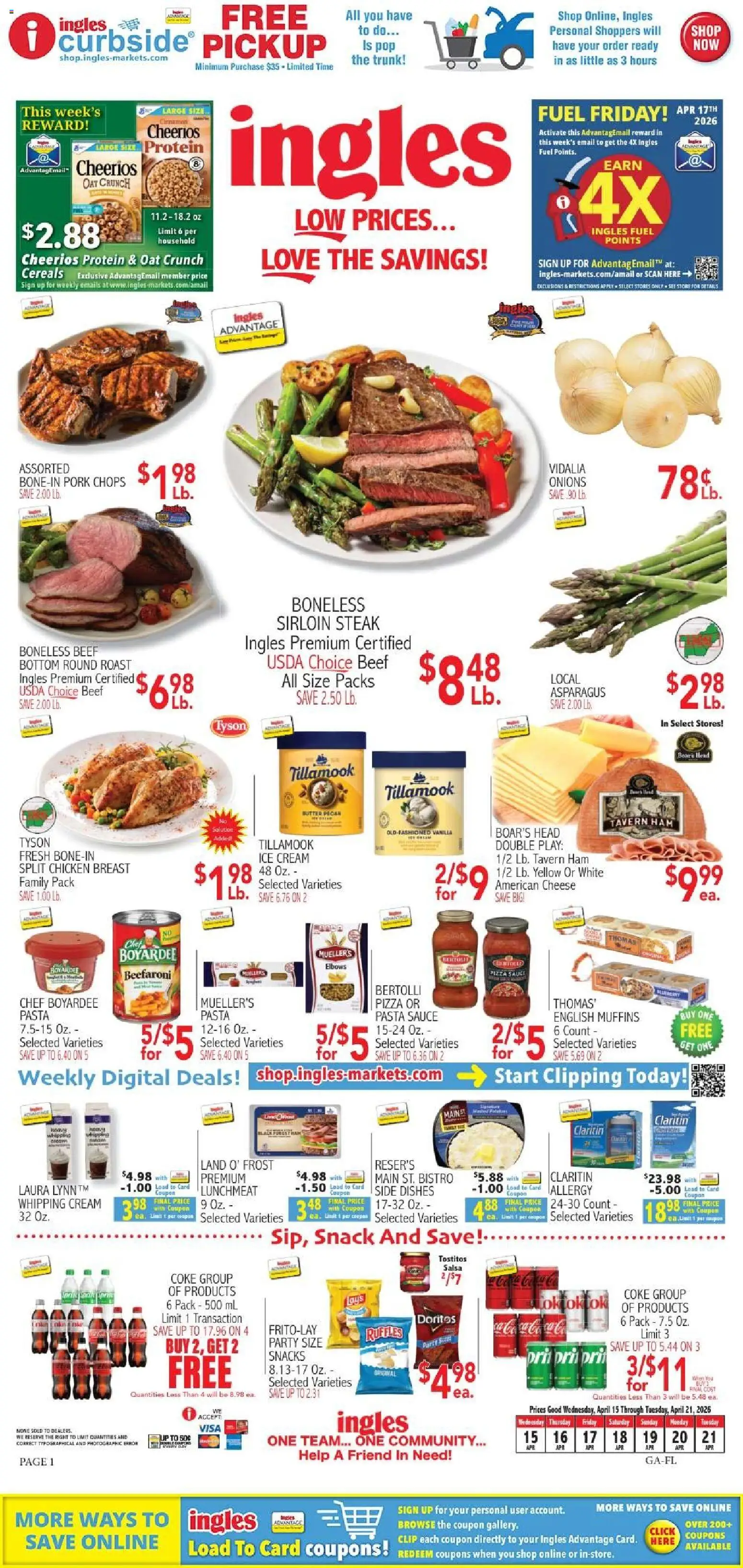 Ingles Weekly Ad - valid from 15.04.2026 | Page: 9 | Products: Asparagus, Cream, Ice cream, Sauce