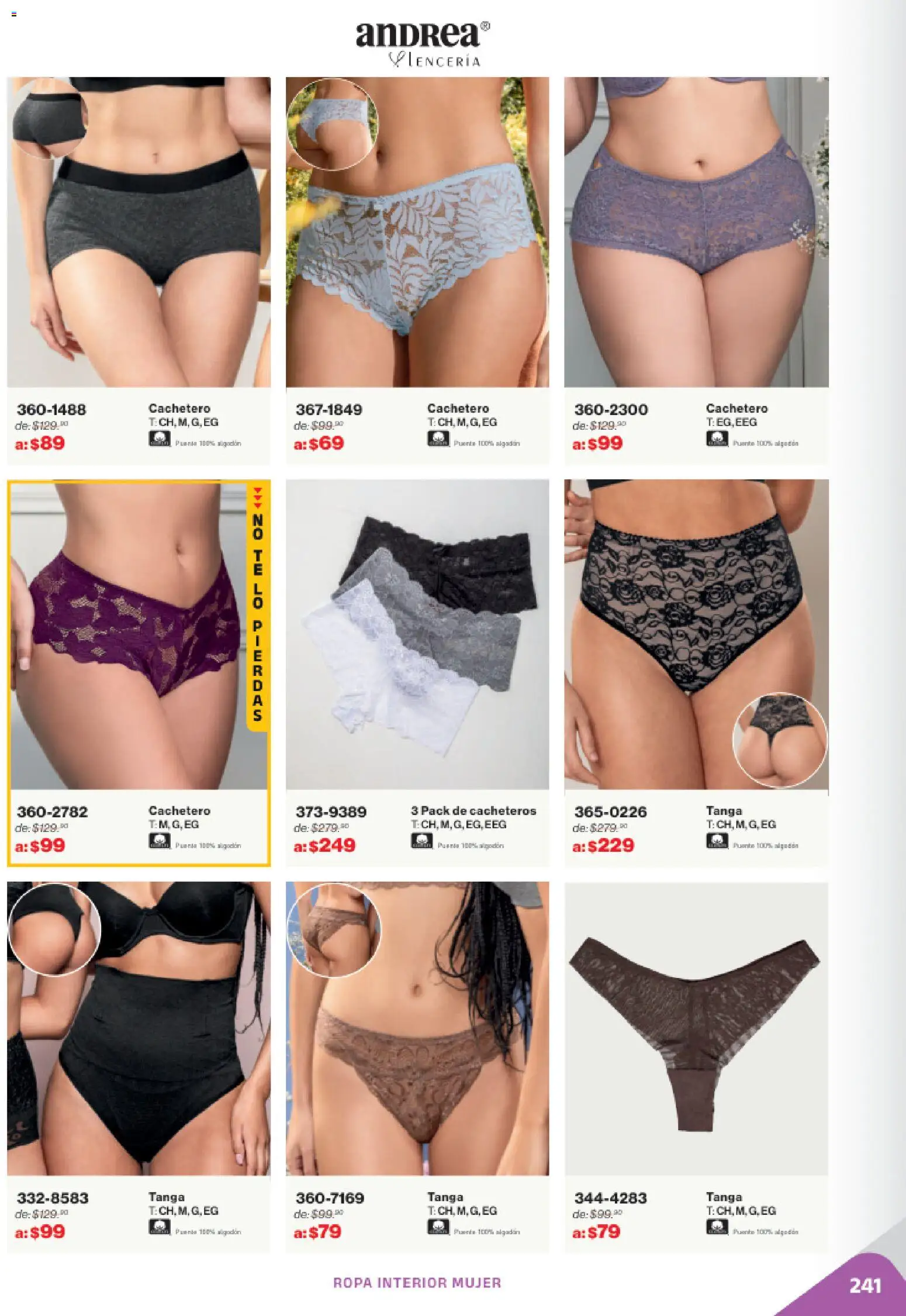 Nuevas ofertas de Andrea válidas en toda la República Mexicana desde el 02.11.2025. ¡Encuentra las mejores ofertas en Andrea catálogo Outlet! | Página: 241 | Productos: Algodón, Ropa, Ropa interior, Cachetero