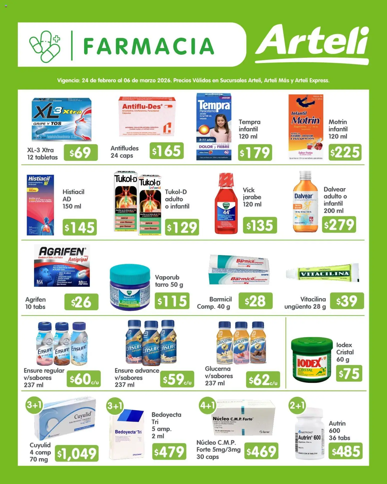 Nuevas ofertas de Arteli válidas en toda la República Mexicana desde el 24.02.2026. ¡Encuentra las mejores ofertas en Arteli folleto Quincenal! | Página: 11 | Productos: Antigripal