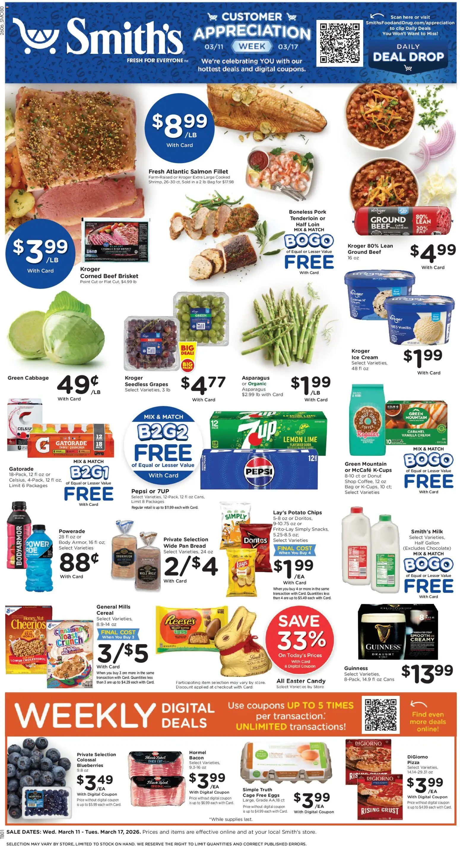 Smith's Weekly Ad - ID - valid from 11.03.2026 | Page: 1 | Products: Asparagus, Clip, Grapes, Bag