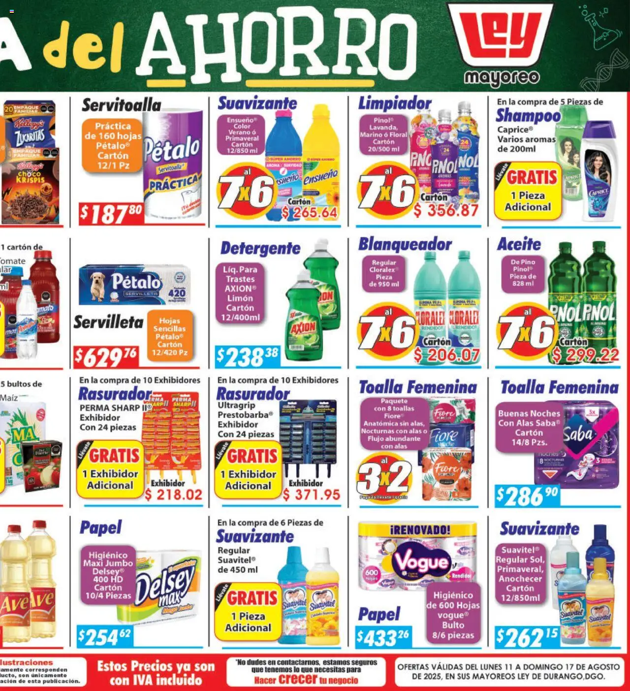 Nuevas ofertas de Casa Ley válidas en toda la República Mexicana desde el 11.08.2025. ¡Encuentra las mejores ofertas en Casa Ley - Folleto Mayoreo! | Página: 6 | Productos: Limón, Limpiador, Toalla, Rasuradora