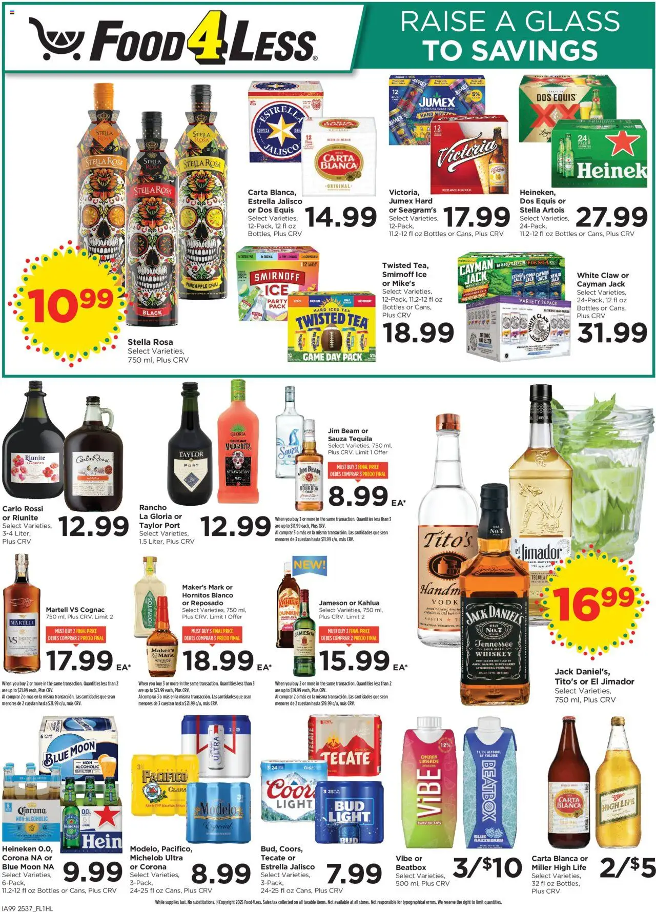 Food 4 Less Weekly Ad - valid from 15.10.2025 | Page: 9 | Products: Tea, Pineapple, Whiskey, Game