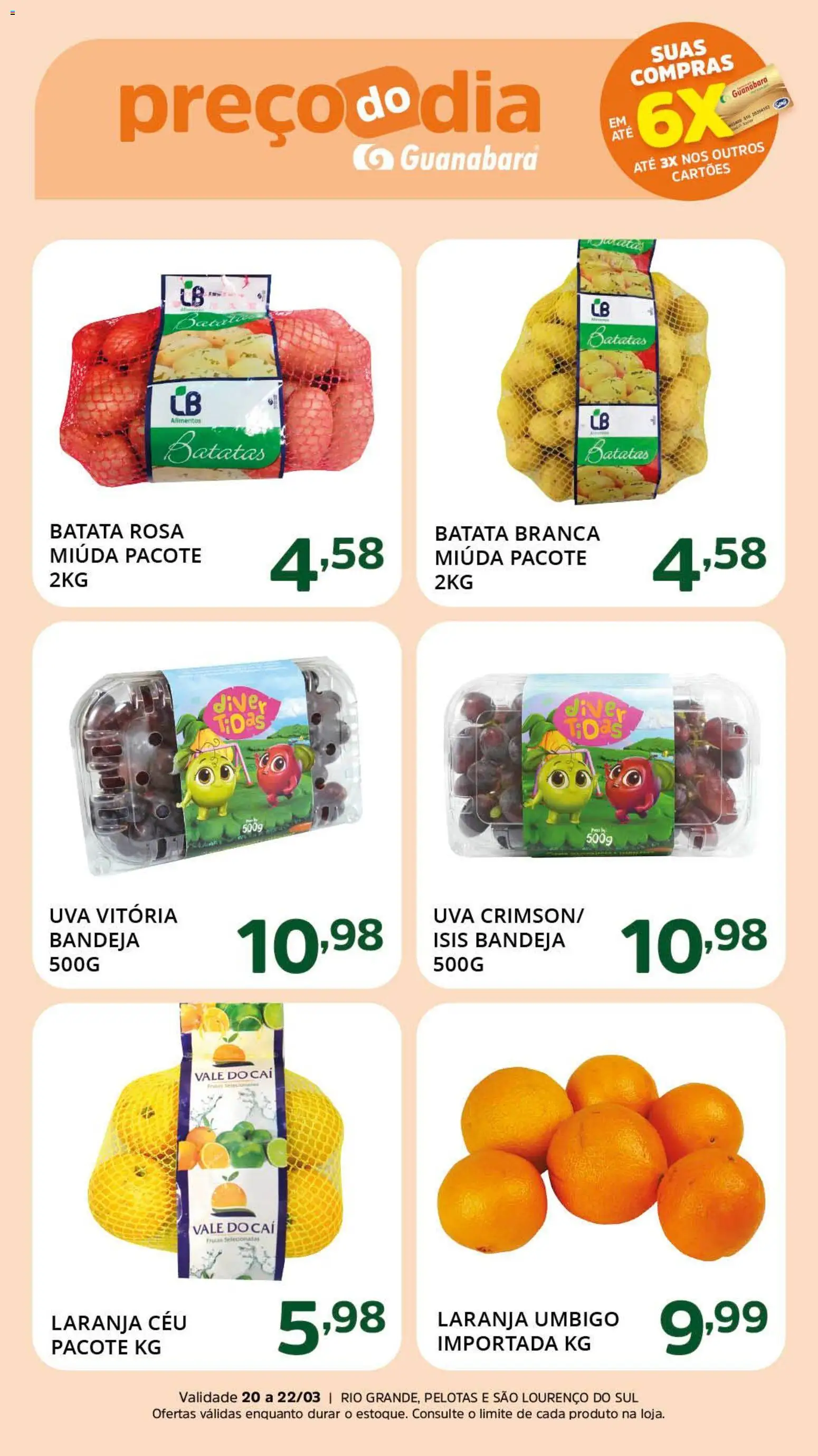 Supermercado Guanabara Folheto - válido de 20.03.2026 | Página: 3 | Produtos: Bandeja, Batata