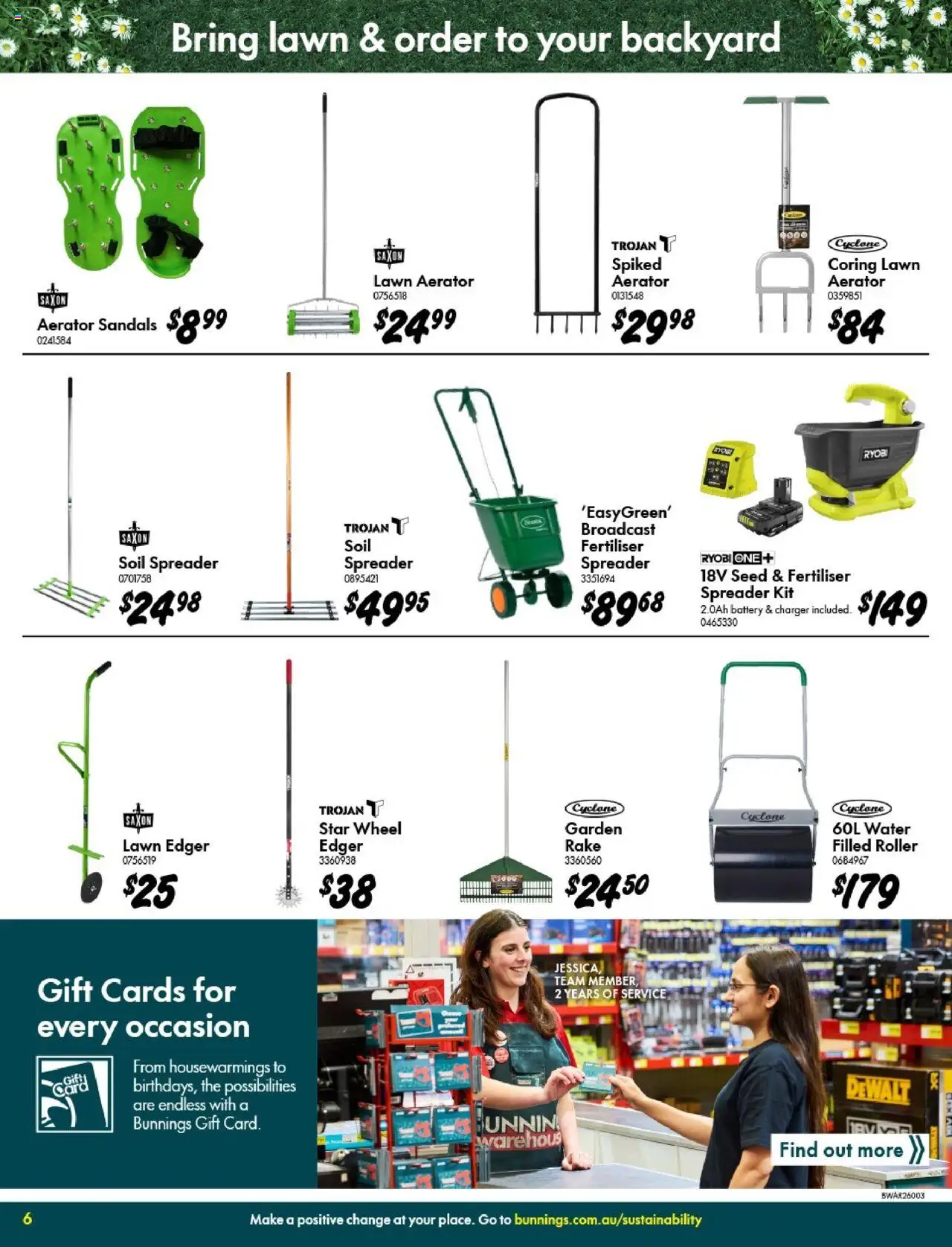 Bunnings Warehouse catalogue - valid from 10.09.2025 | Page: 6 | Products: Charger, Rake, Water, Sandals