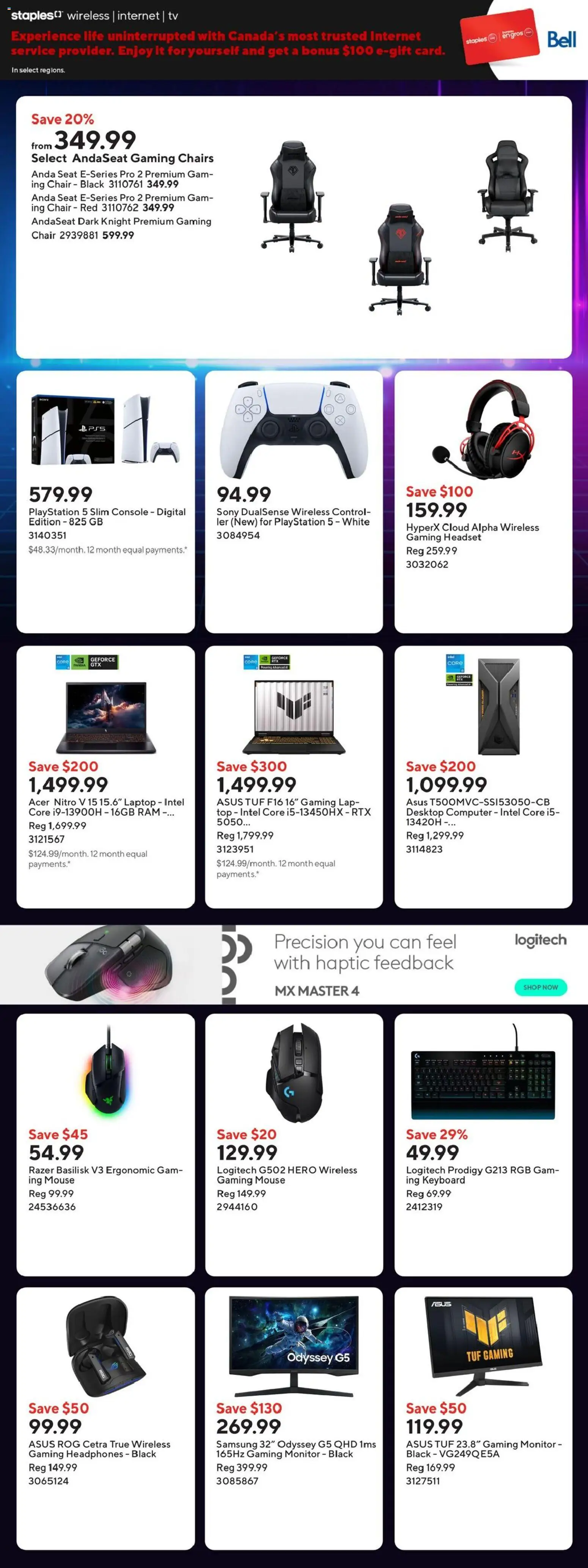 Staples flyer valid from 20.03.2026 | Page: 8 | Products: Computer, Mouse, Tv, Chair