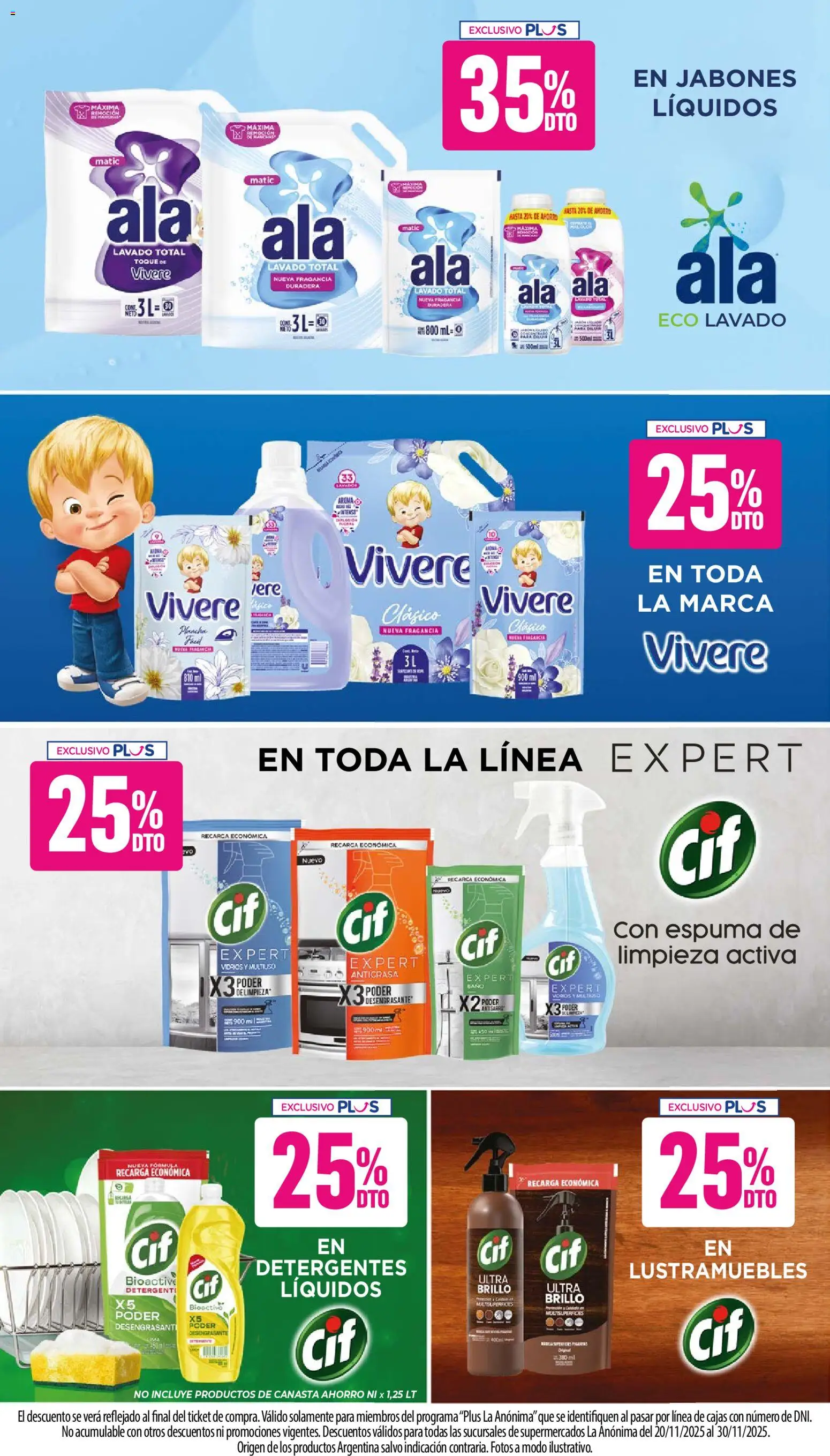 La Anonima catálogo │ válido desde el 20.11.2025 | Página: 32 | Productos: Antigrasa, Lustramuebles, Fragancia, Espuma