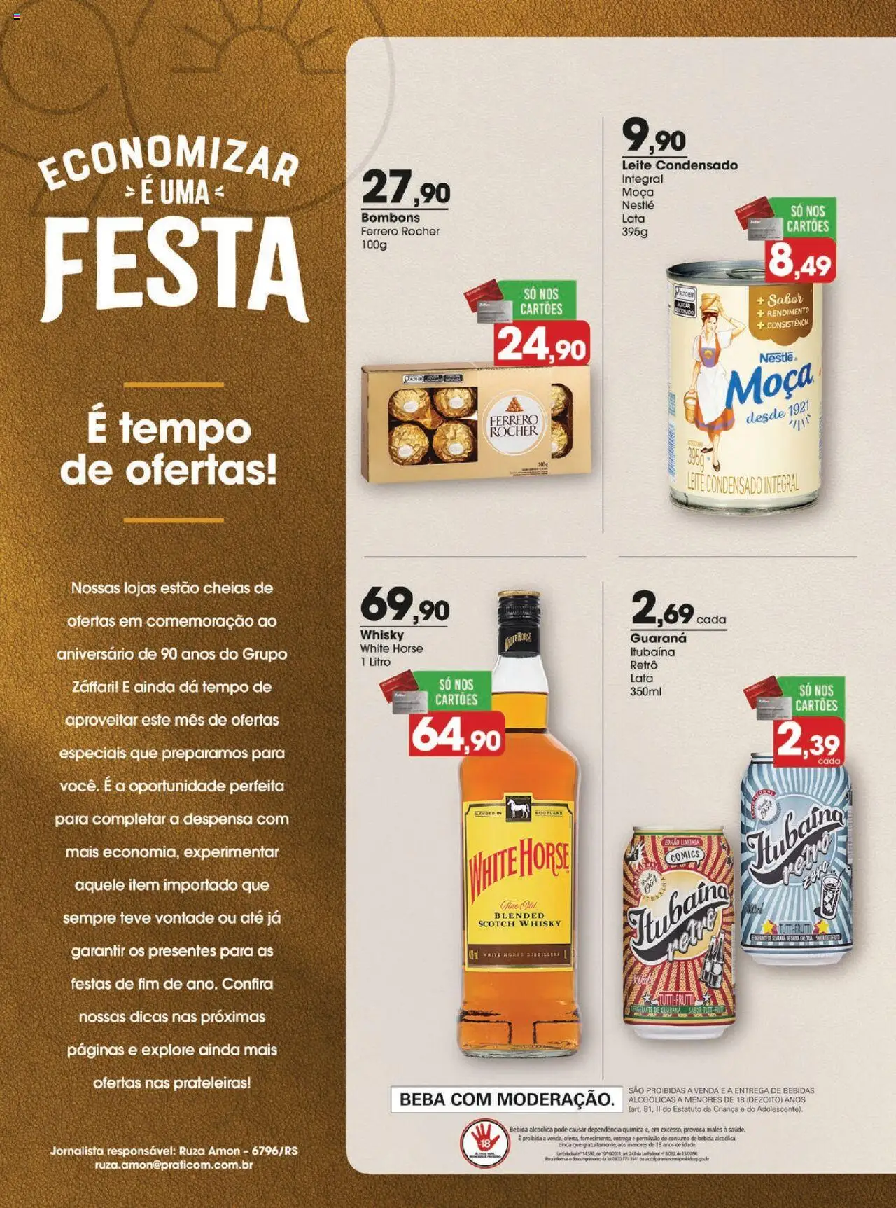 Zaffari Folheto - válido de 21.10.2025 | Página: 2 | Produtos: Whisky, Ferrero Rocher, Bebida, Leite condensado
