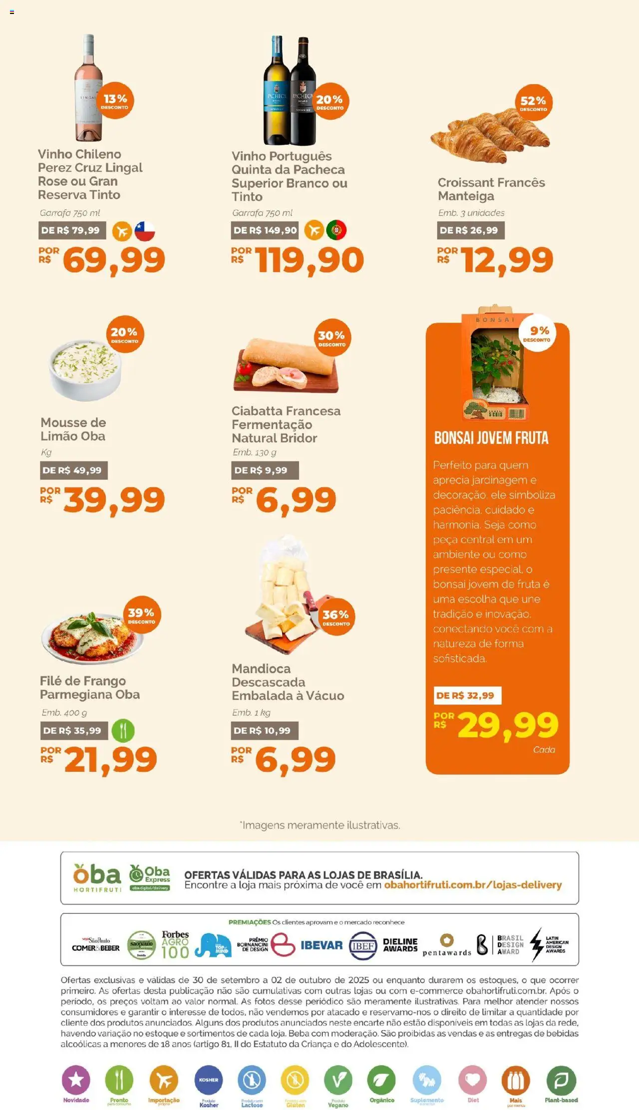 Oba Hortifruti Folheto - válido de 30.09.2025 | Página: 6 | Produtos: Mousse, Filé de frango, Manteiga, Vinho