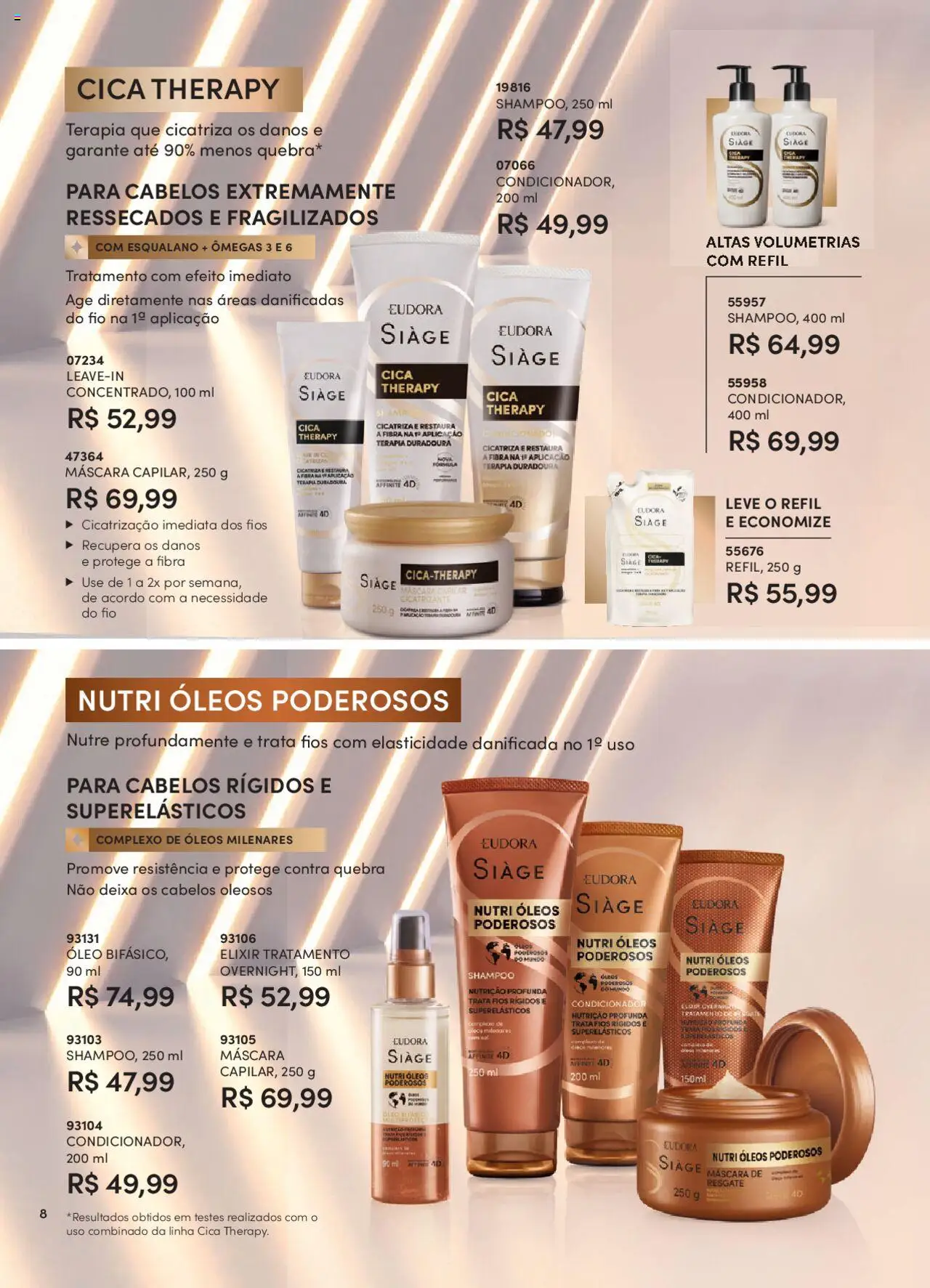Eudora Folheto - válido de 07.10.2025 | Página: 8 | Produtos: Shampoo, Condicionador, Óleo