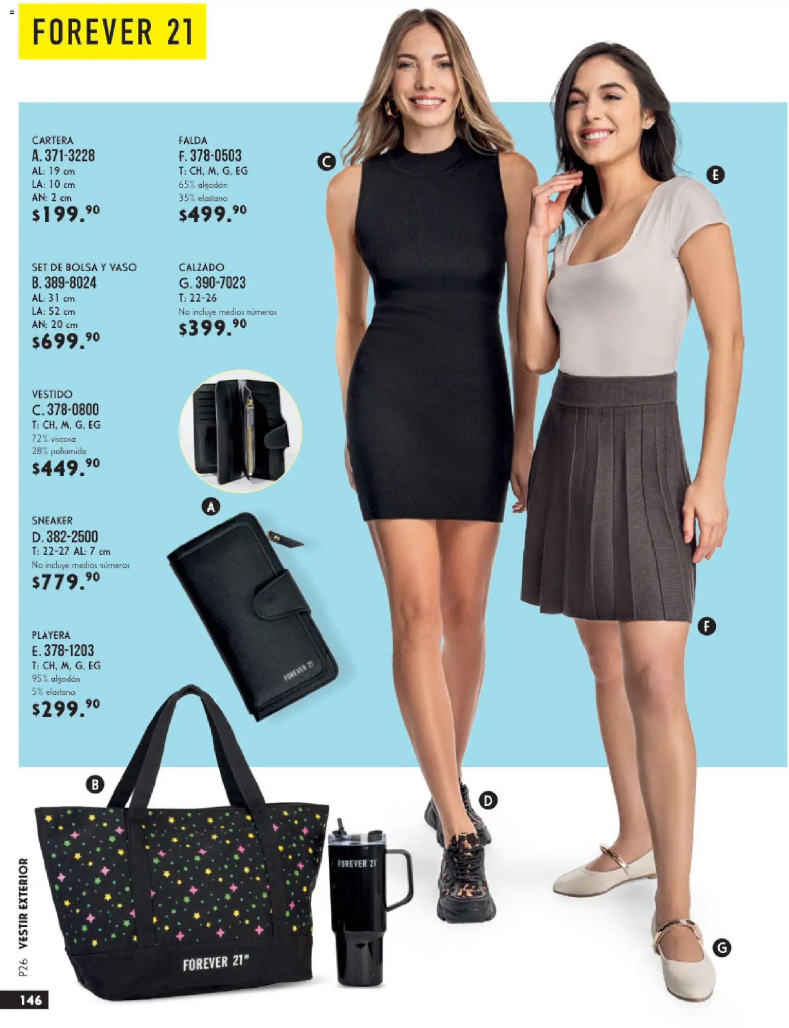 Nuevas ofertas de Andrea válidas en toda la República Mexicana desde el 25.01.2026. ¡Encuentra las mejores ofertas en Andrea catálogo Vestir! | Página: 146 | Productos: Bolsa, Algodón, Vestido, Falda