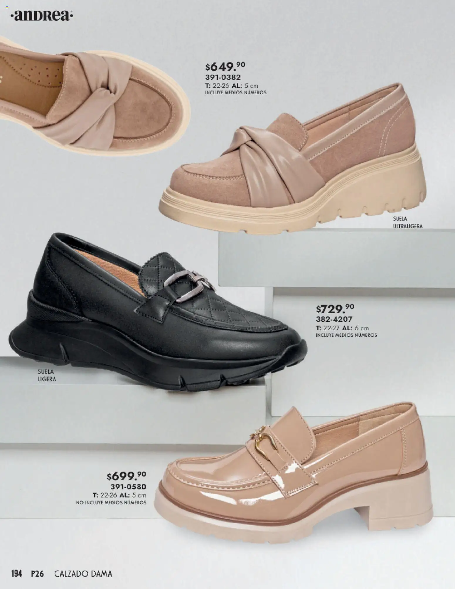 Nuevas ofertas de Andrea válidas en toda la República Mexicana desde el 25.01.2026. ¡Encuentra las mejores ofertas en Andrea catálogo Calzado Dama! | Página: 194