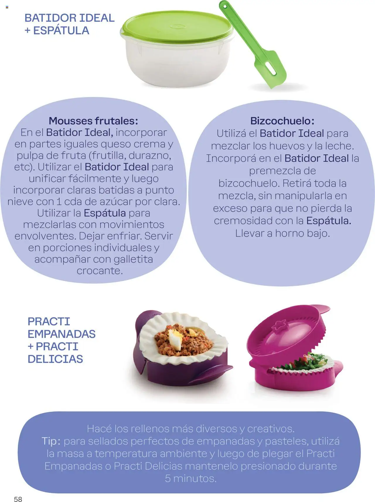 Tupperware - Manual de Bienvenida │ válido desde el 15.09.2025 | Página: 58 | Productos: Queso crema, Espatula, Queso, Crema