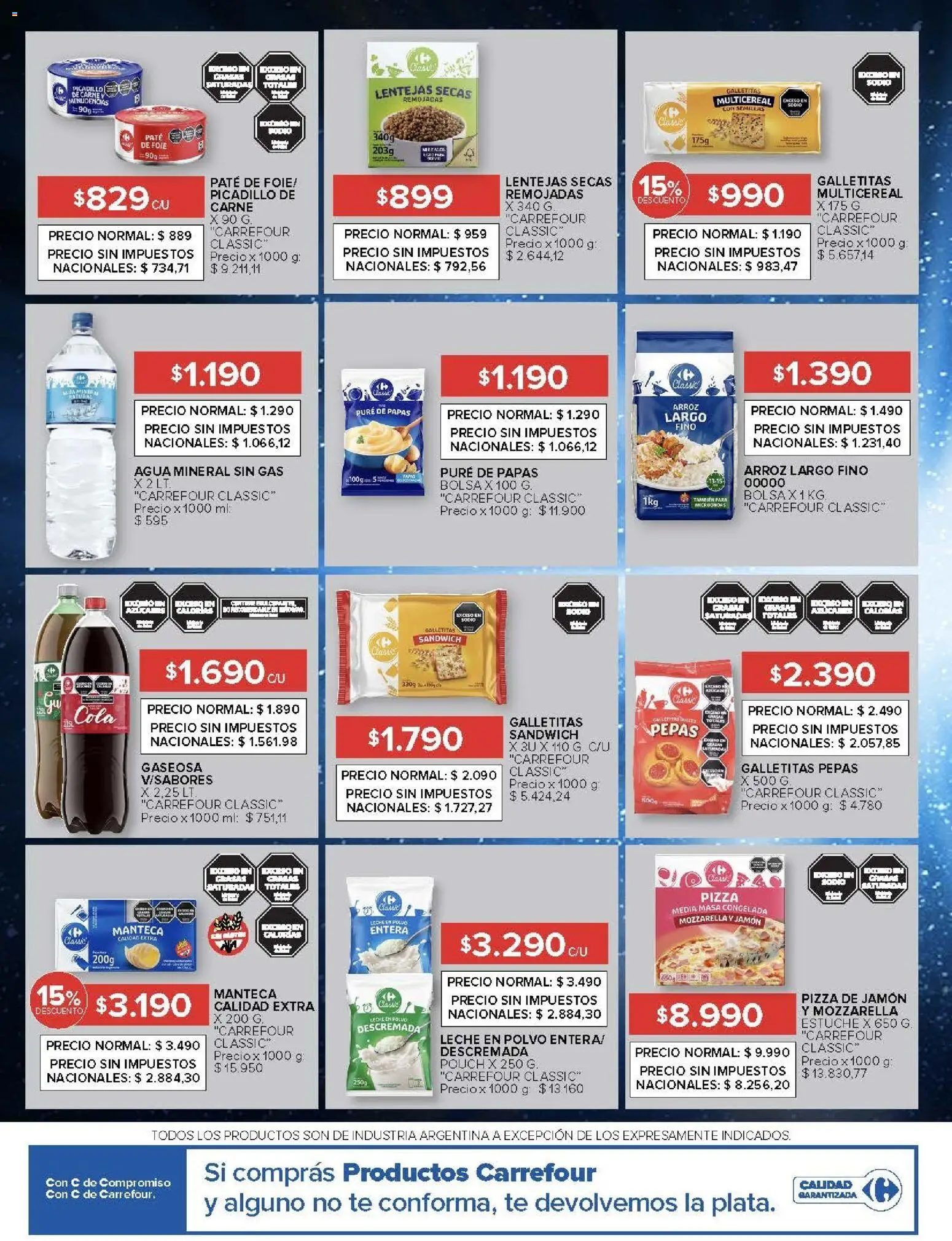 Carrefour ofertas │ válido desde el 24.02.2026 | Página: 46 | Productos: Galletitas, Leche en polvo, Lentejas, Pizza
