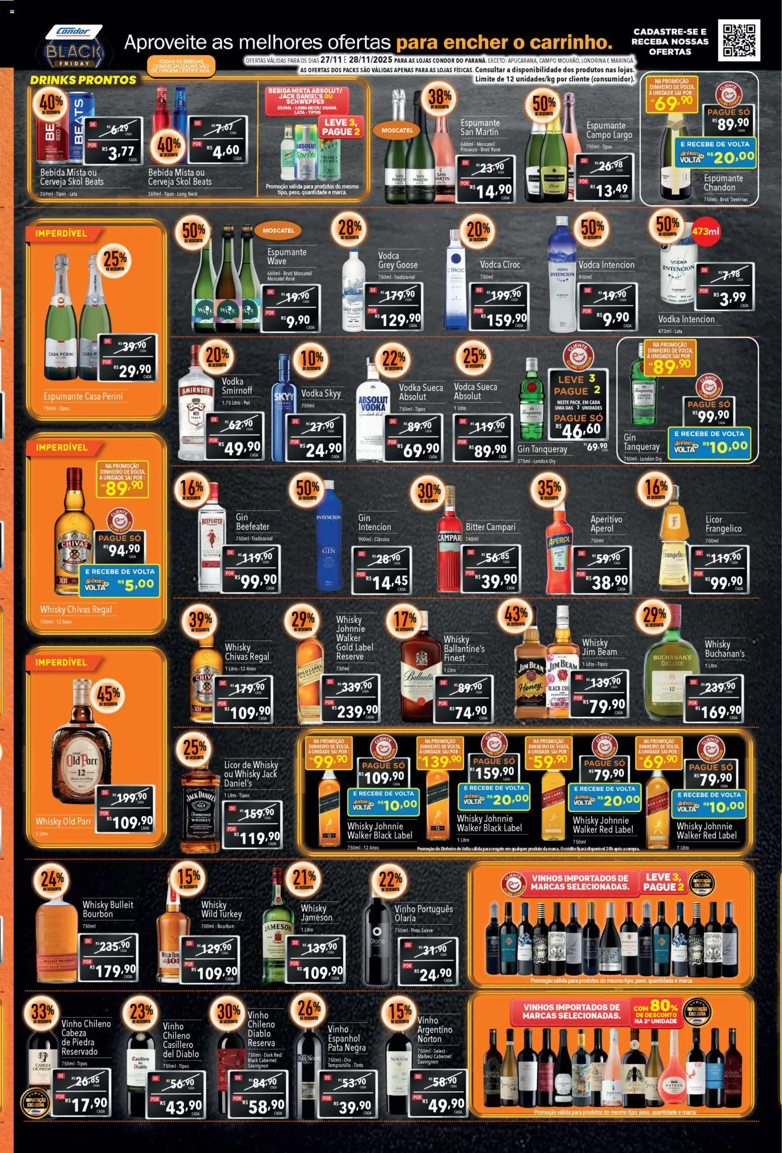 Supermercados Condor Folheto - válido de 27.11.2025 | Página: 3 | Produtos: Cará, Espumante, Cerveja, Campari