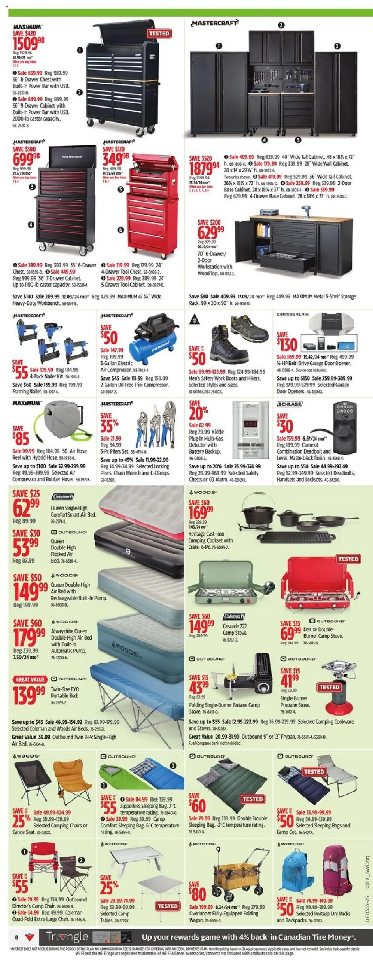 Canadian Tire flyer valid from 07.08.2025 | Page: 12 | Products: Boots, Game, Bed, Cabinet