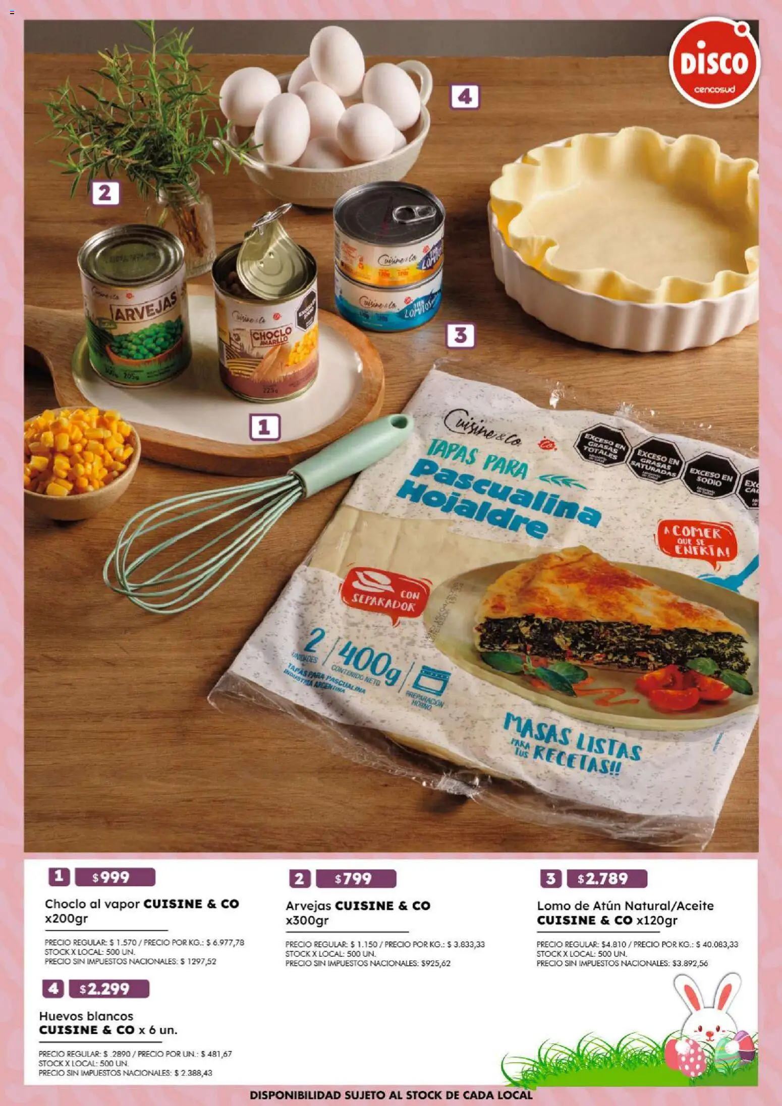 Disco - FOLLETO ESPECIAL PASCUAS DISCO  │ válido desde el 27.03.2026 | Página: 19 | Productos: Disco, Choclo, Atún, Huevos