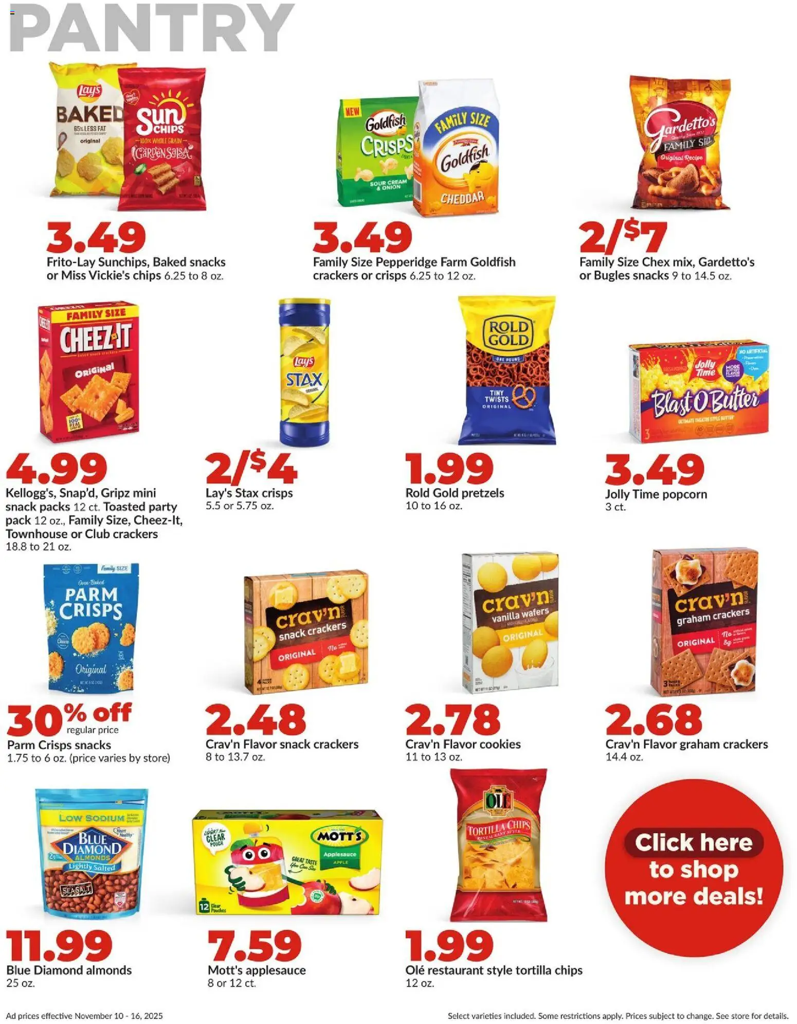 HyVee Weekly Ad - valid from 10.11.2025 | Page: 26 | Products: Chips, Cream, Cookies, Onion