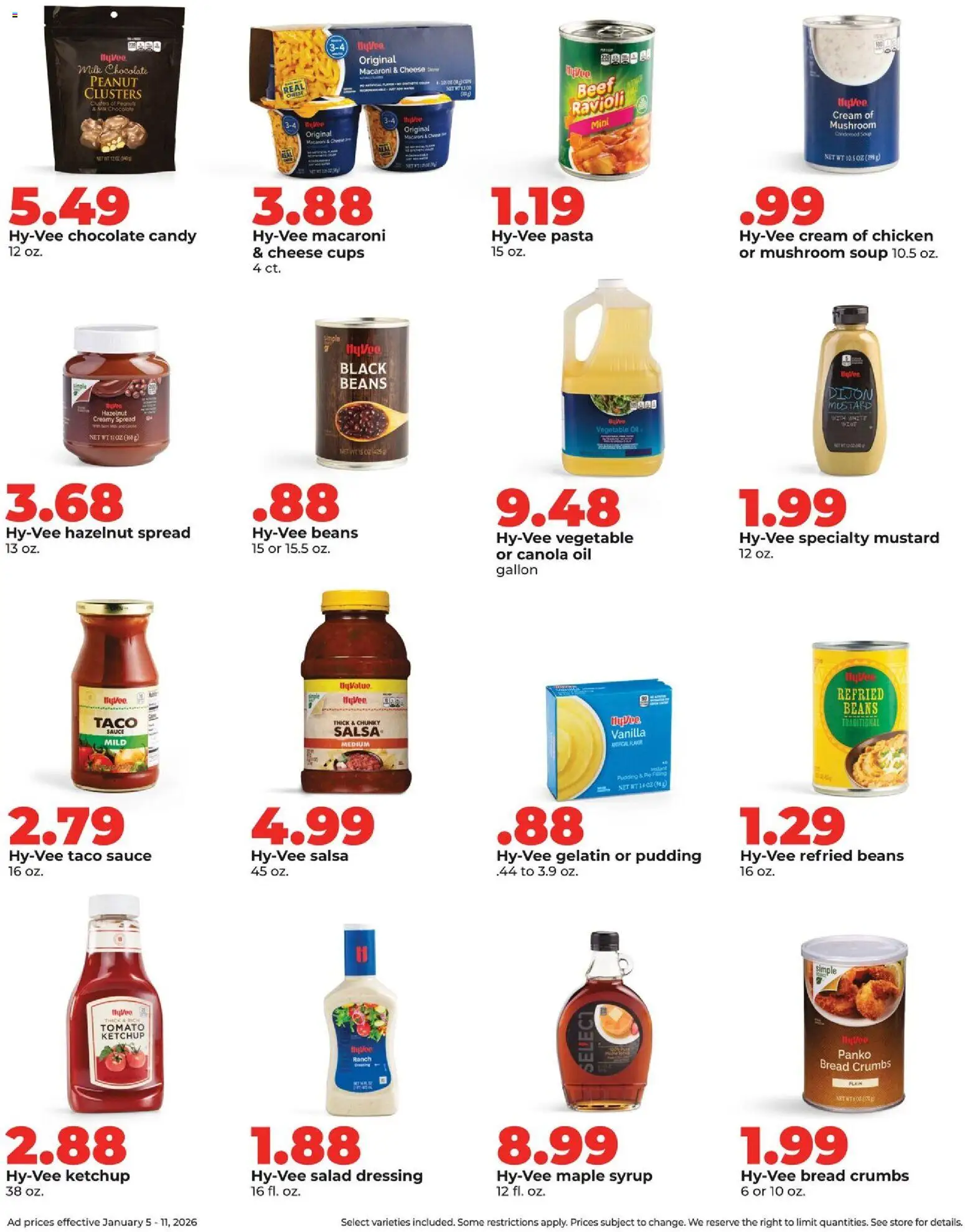 HyVee Weekly Ad - valid from 05.01.2026 | Page: 18 | Products: Chocolate, Pasta, Cream, Sauce