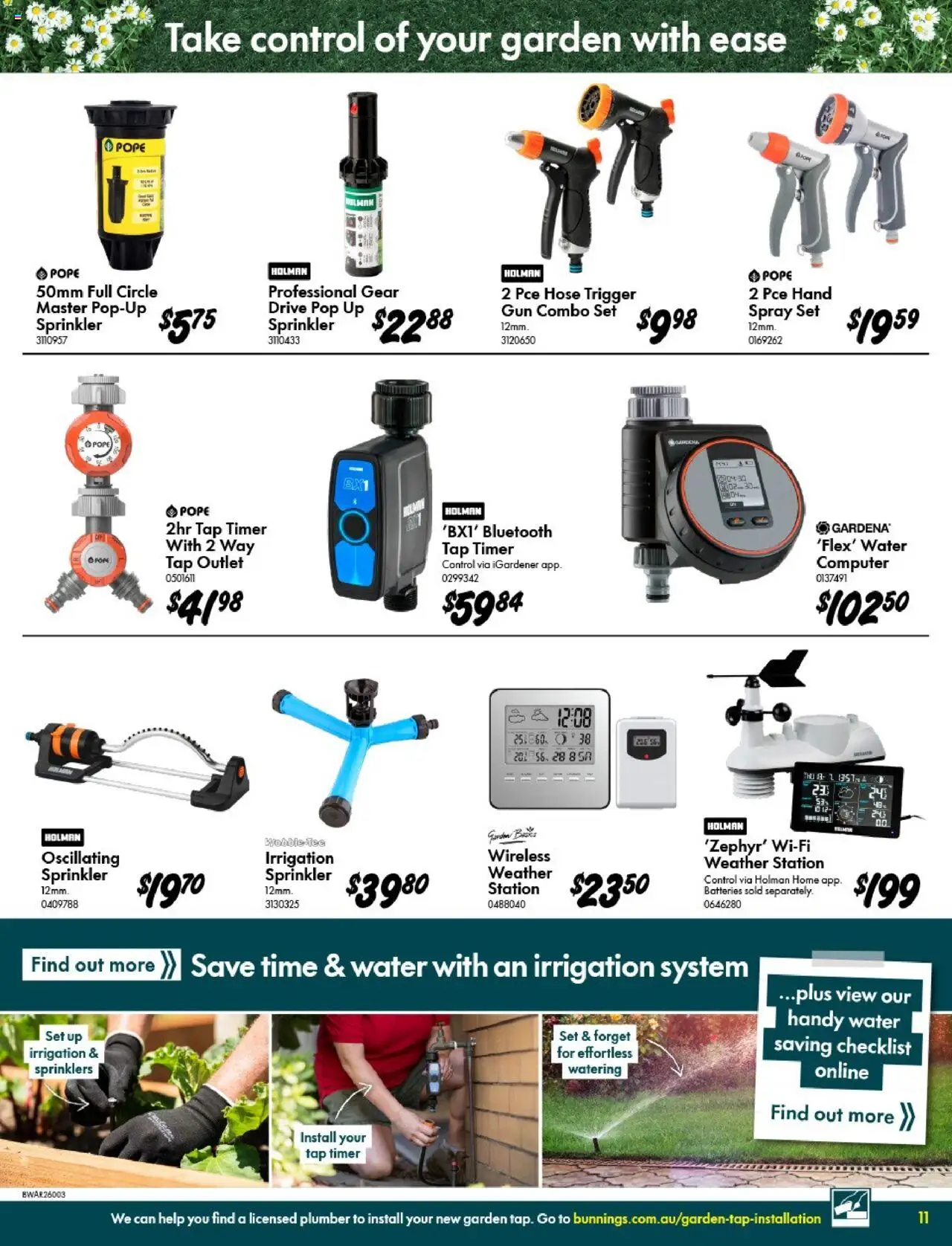 Bunnings Warehouse catalogue - valid from 10.09.2025 | Page: 11 | Products: Tap, Water, Batteries, Weather station