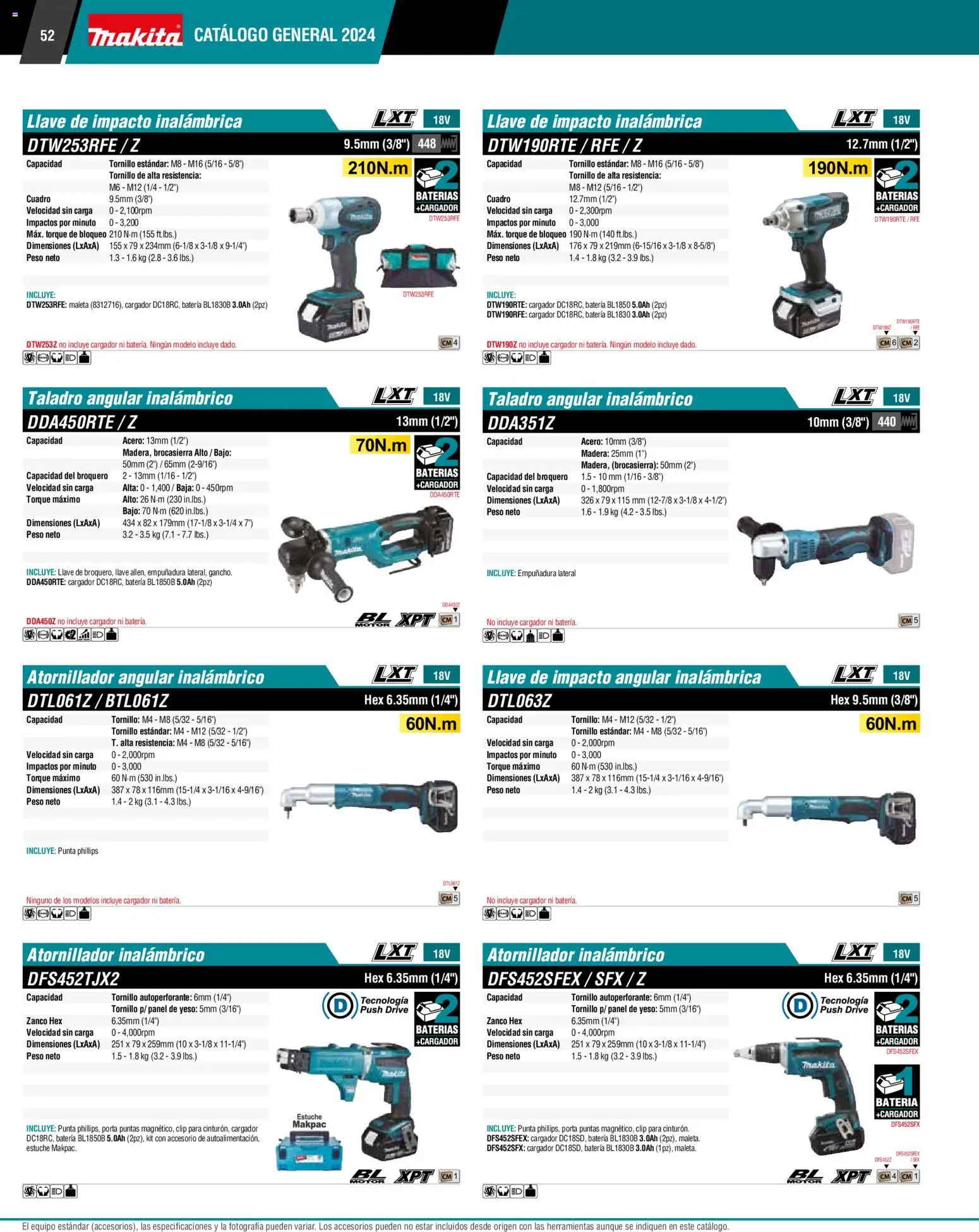 Nuevas ofertas de Makita válidas en toda la República Mexicana desde el 01.01.2024. ¡Encuentra las mejores ofertas en Makita catálogo General! | Página: 52 | Productos: Maleta, Estuche, Batería, Llave
