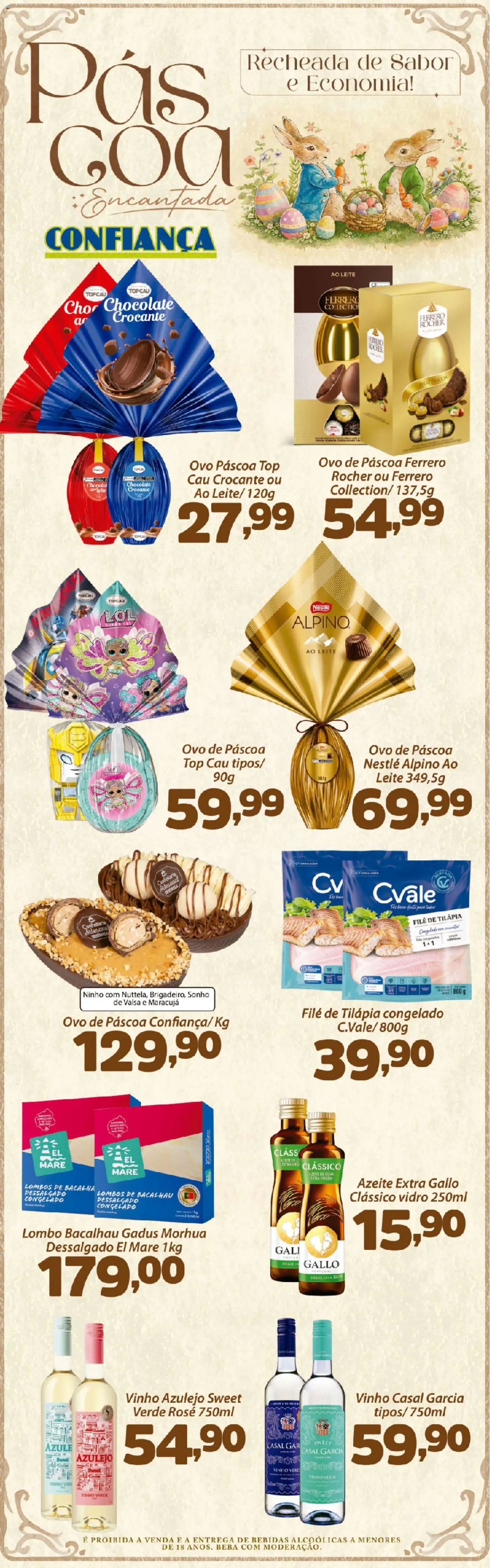 Confiança Folheto - válido de 27.03.2026 | Página: 5 | Produtos: Ovo de páscoa, Lombo, Ferrero Rocher, Azeite