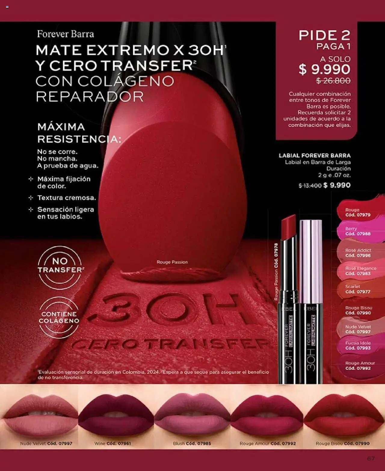 Catálogo L'Bel Campaña 15 │ válido desde el 15.09.2025 | Página: 67 | Productos: Mate, Labial