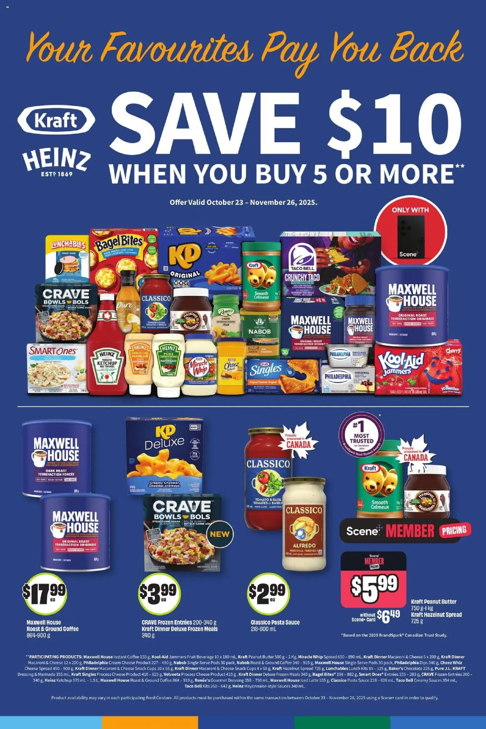 FreshCo flyer valid from 23.10.2025 | Page: 7 | Products: Ketchup, Cheese, Coffee, Chocolate