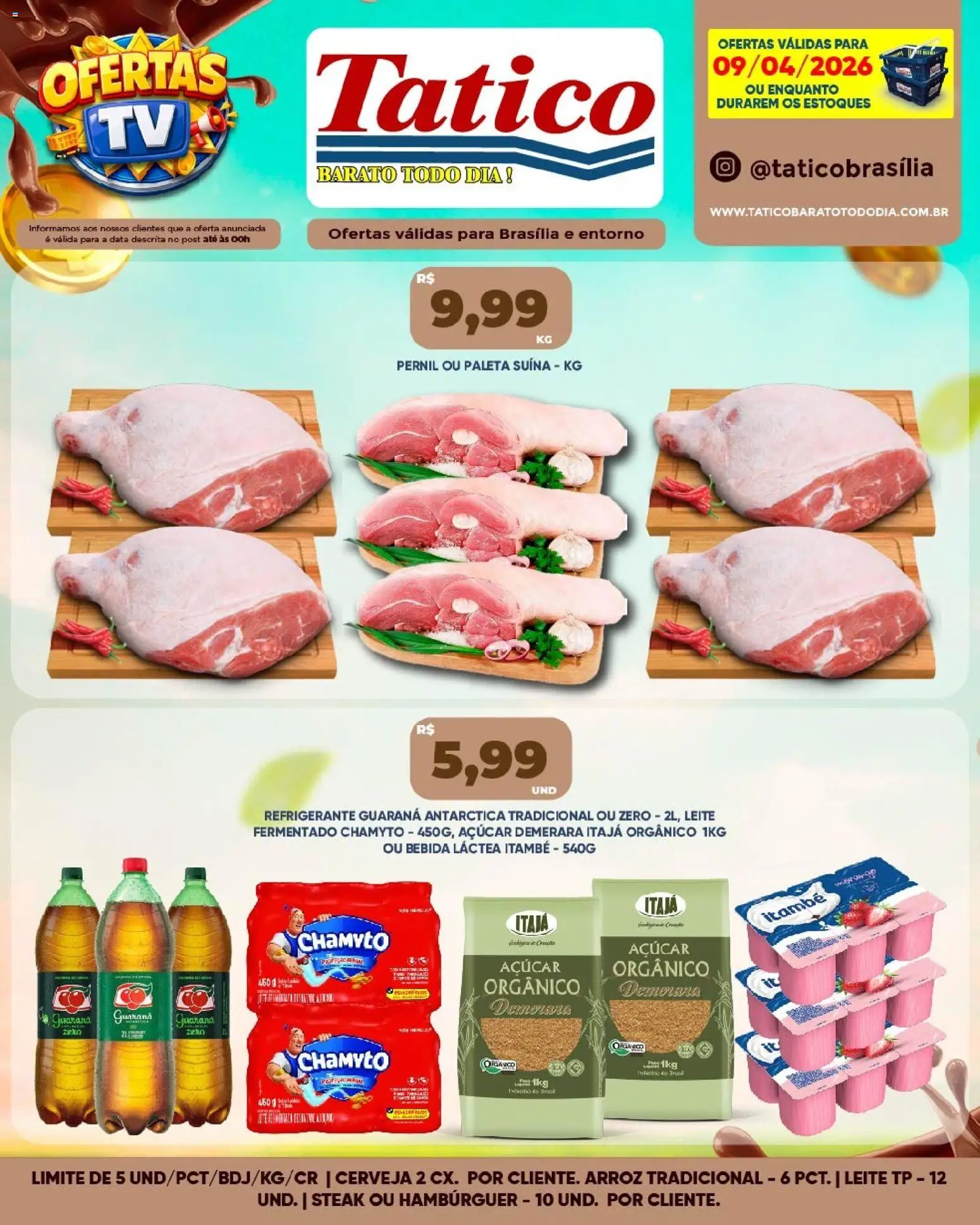 Tatico Folheto - válido de 09.04.2026 | Página: 8 | Produtos: Pernil, Leite, Cerveja, Hambúrguer
