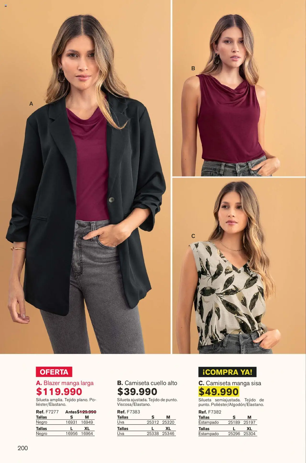 Leonisa revista - valida desde el 01.09.2025 | Página: 200 | Productos: Blazer, Camiseta, Camiseta manga sisa, Cuello