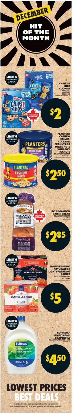 Preview of Real Canadian Superstore weekly flyer / circulaire from shop Real Canadian Superstore valid from 25.12.2025 | Page: 5 | Products: Chips, Nuts, Cookies, Juice