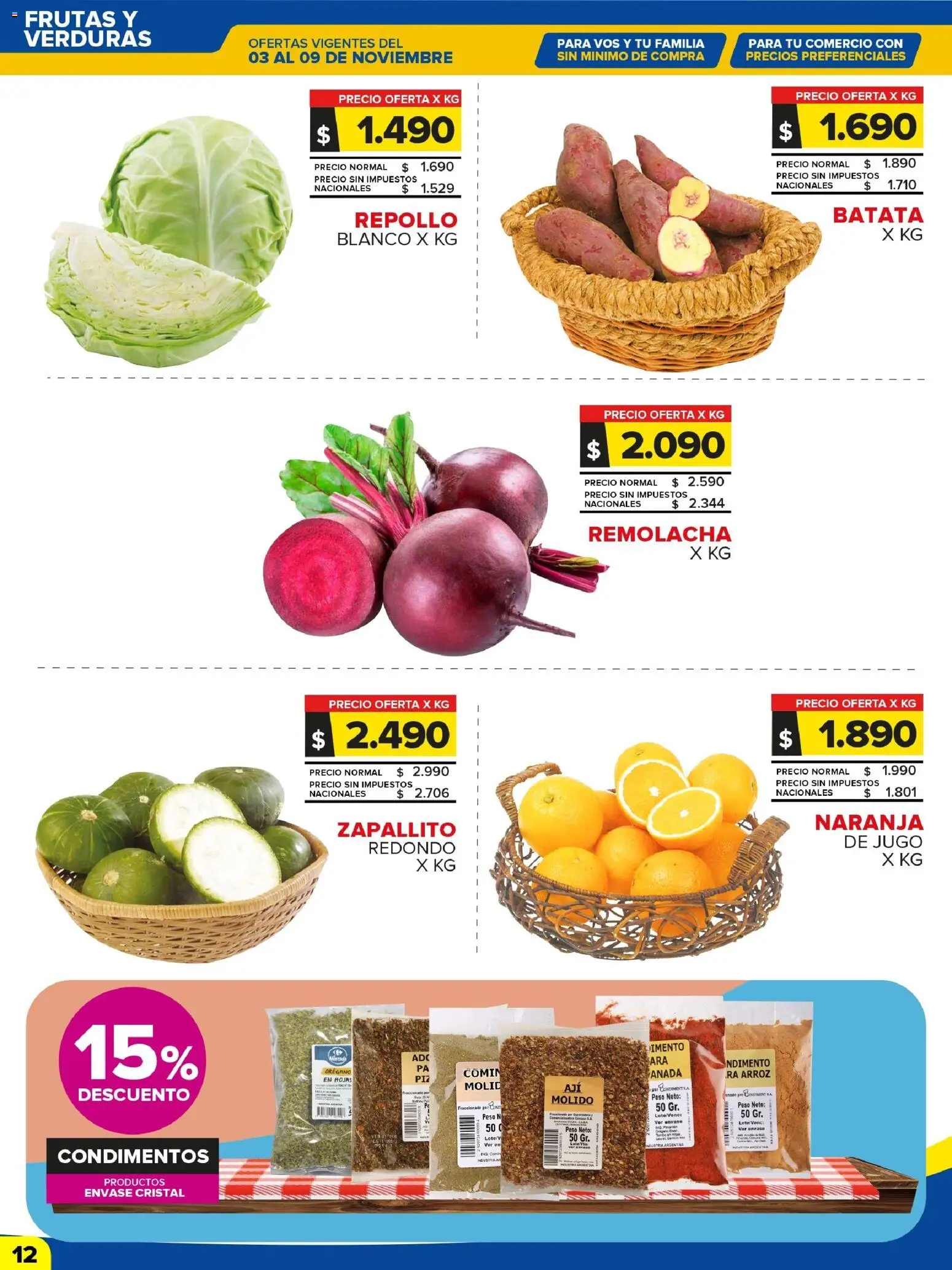 Carrefour Maxi catálogo - Chubut │ válido desde el 03.11.2025 | Página: 14 | Productos: Batata, Remolacha, Jugo, Arroz