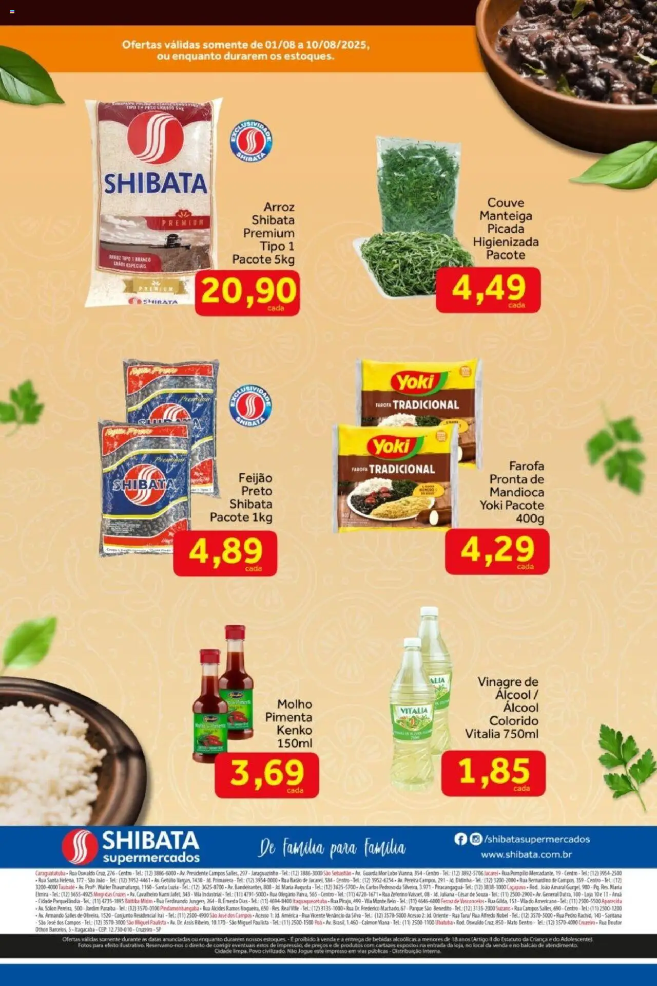 Shibata Folheto - válido de 01.08.2025 | Página: 2 | Produtos: Feijão, Pimenta, Brinco, Farofa