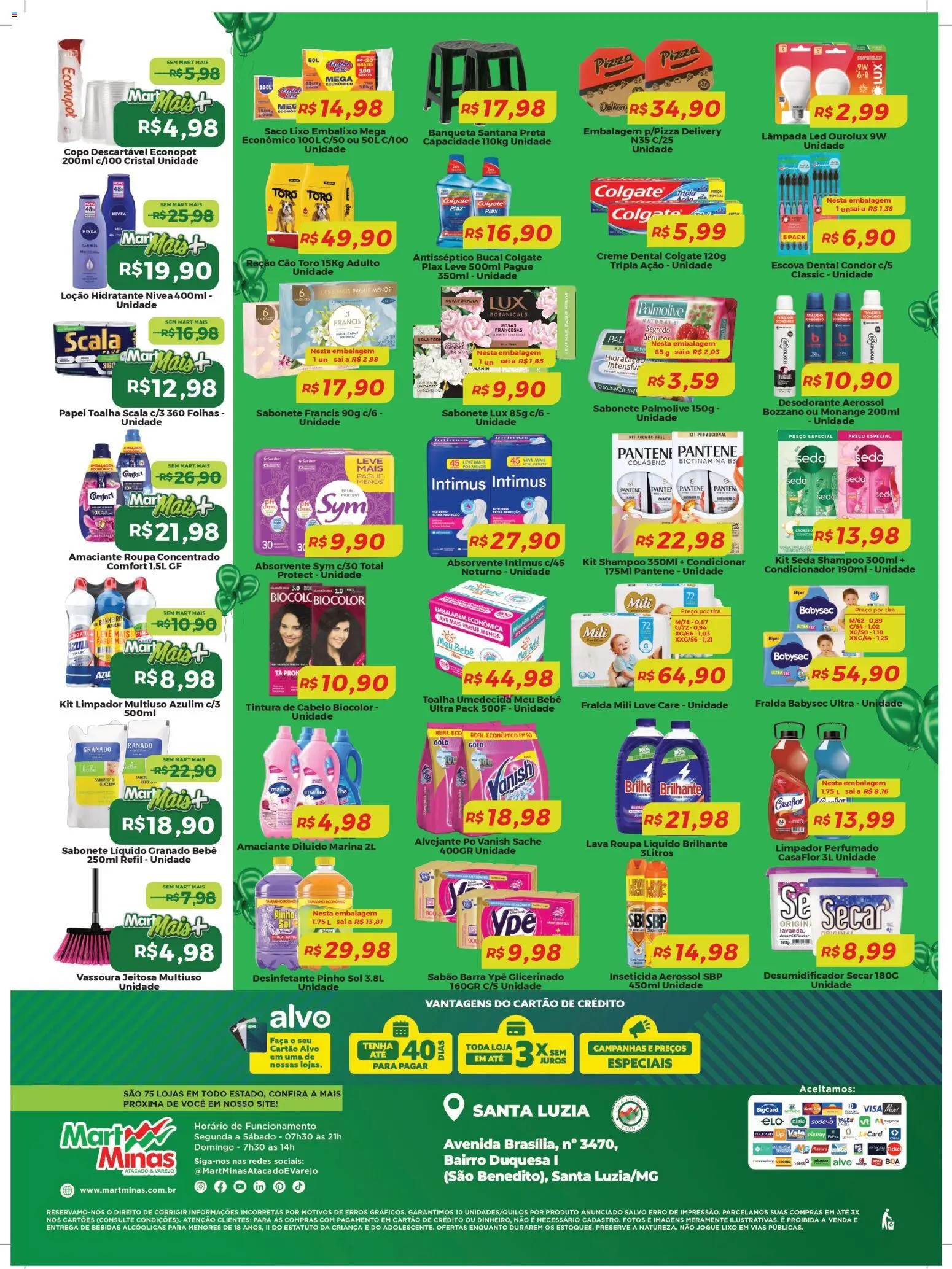Mart Minas Folheto - válido de 24.03.2026 | Página: 4 | Produtos: Lâmpada, Condicionador, Pizza, Sabonete